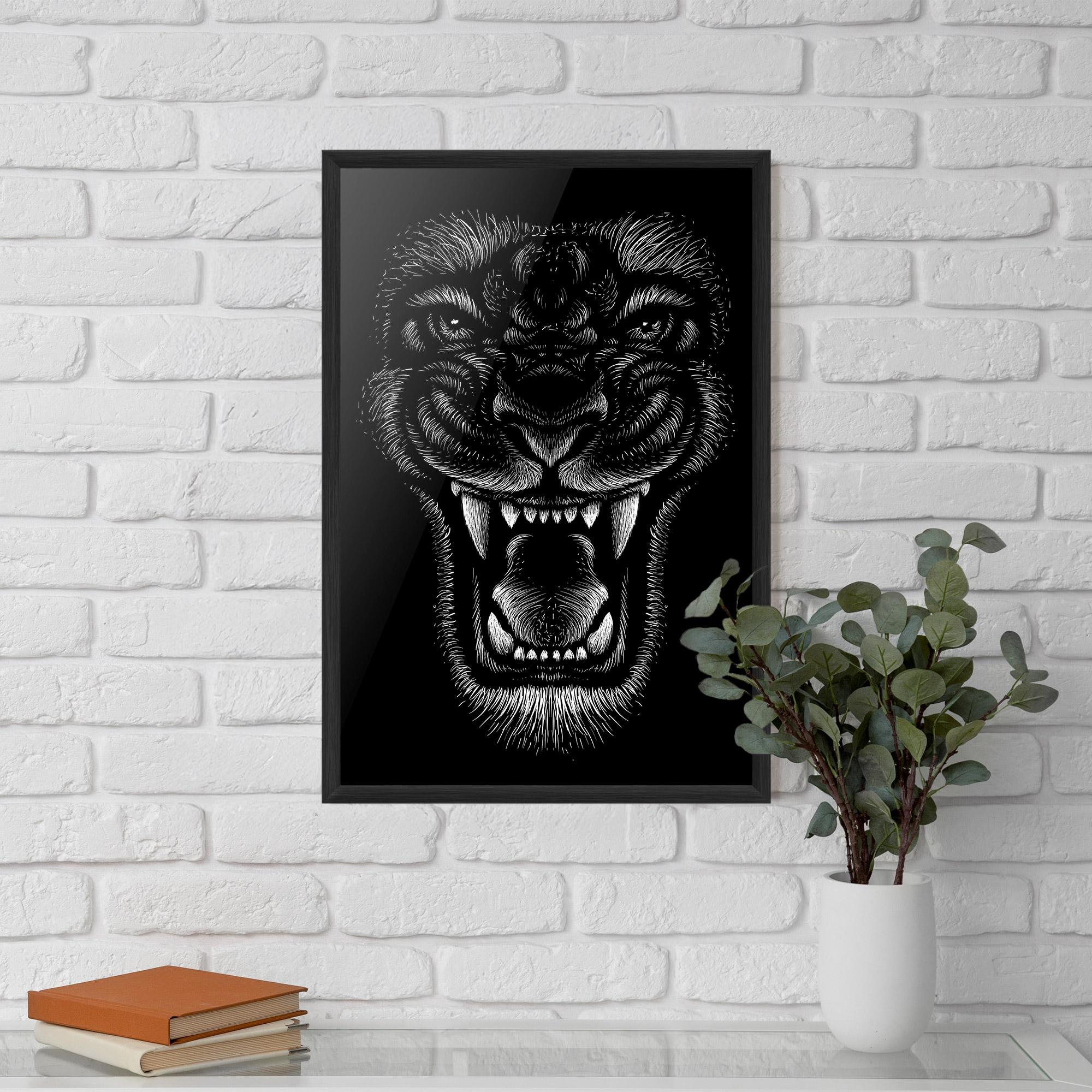 Poster Înrămat Lion Bite mockup 5