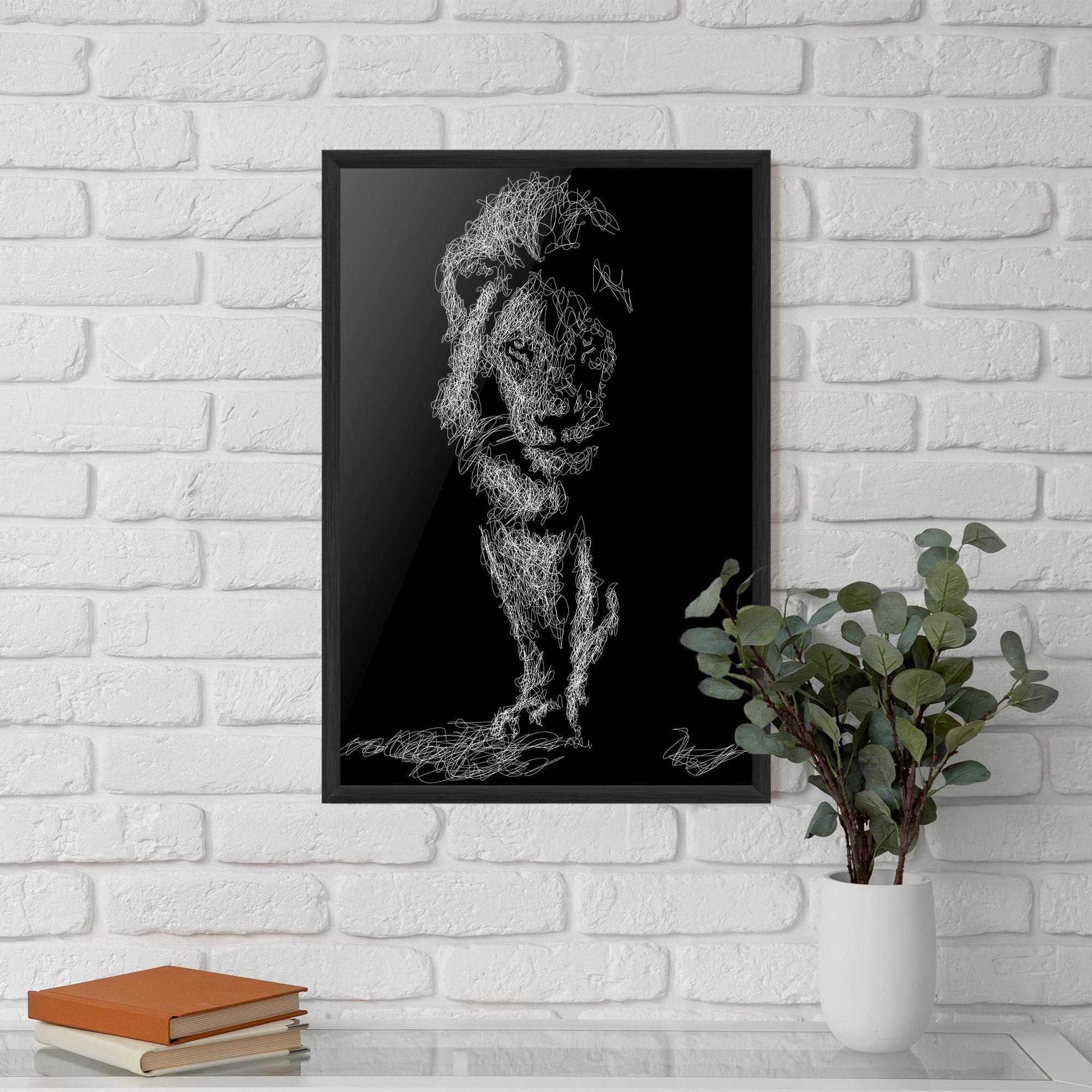 Poster Înrămat Lion Signature mockup 5