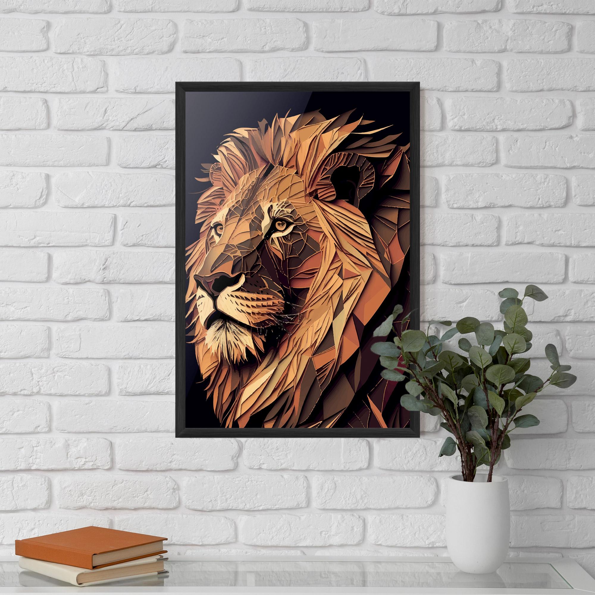 Poster Înrămat Orange Mix Lion mockup 5