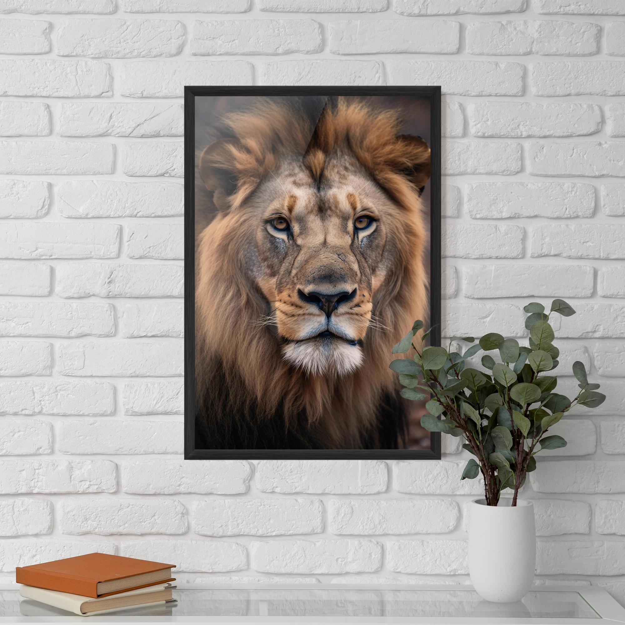 Poster Înrămat Wild Lion View mockup 5