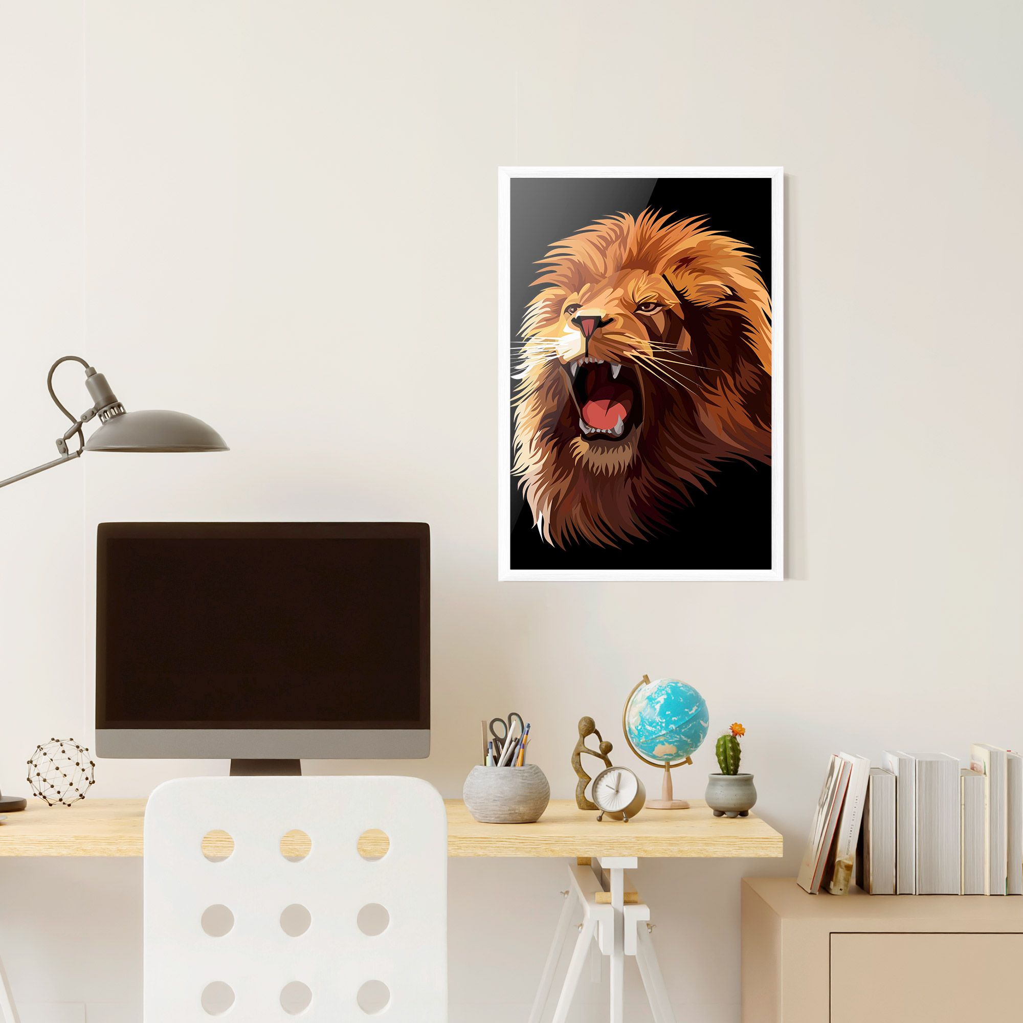 Angry Lion Head mockup 6