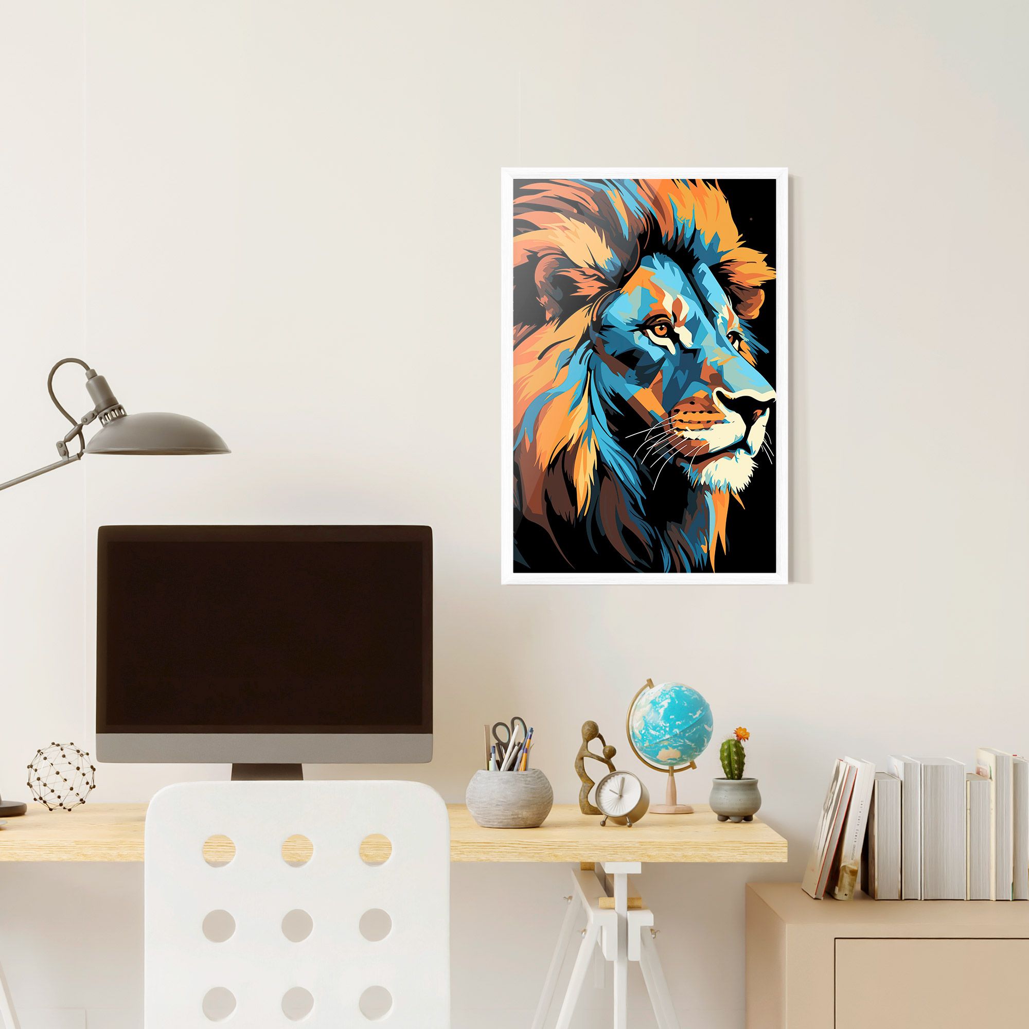 Blue Yellow Lion mockup 6