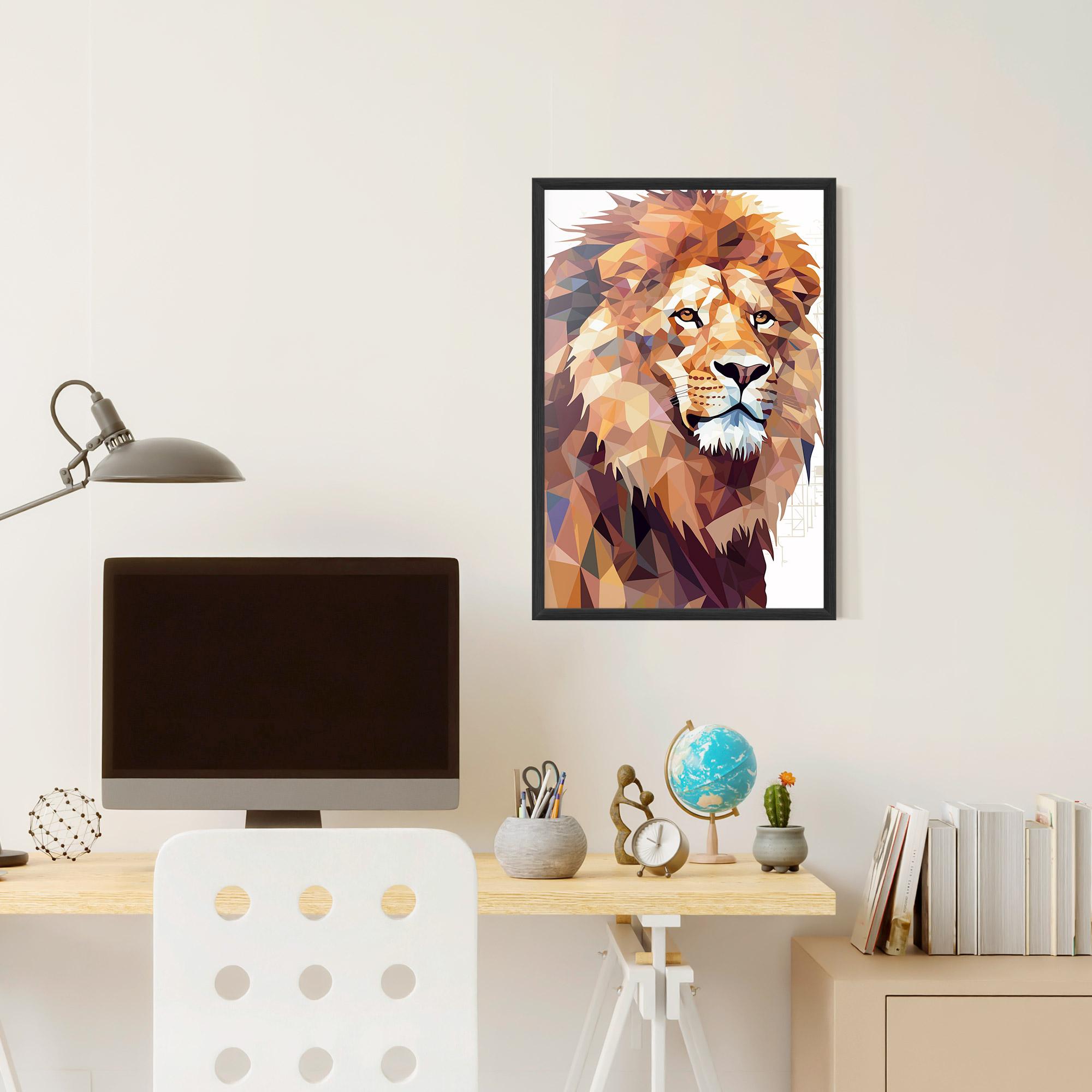 Poster Înrămat Artistic Lion Head mockup 6