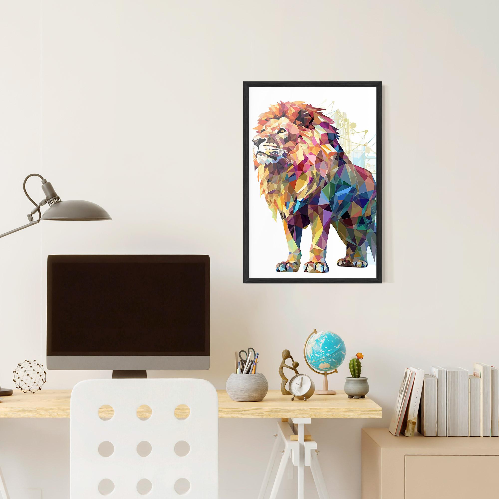 Poster Înrămat Artistic Lion mockup 6
