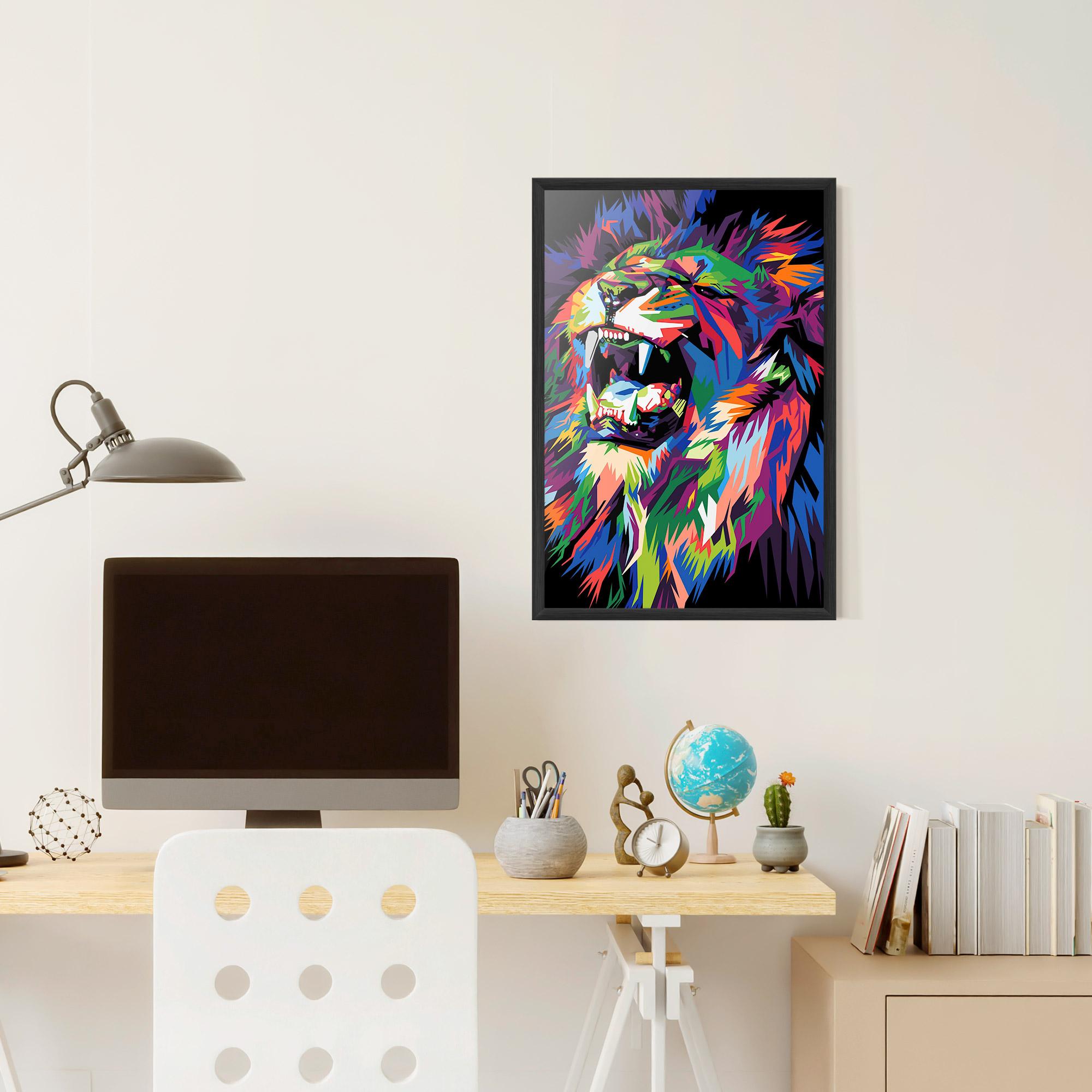 Poster Înrămat Beautiful Lion mockup 6