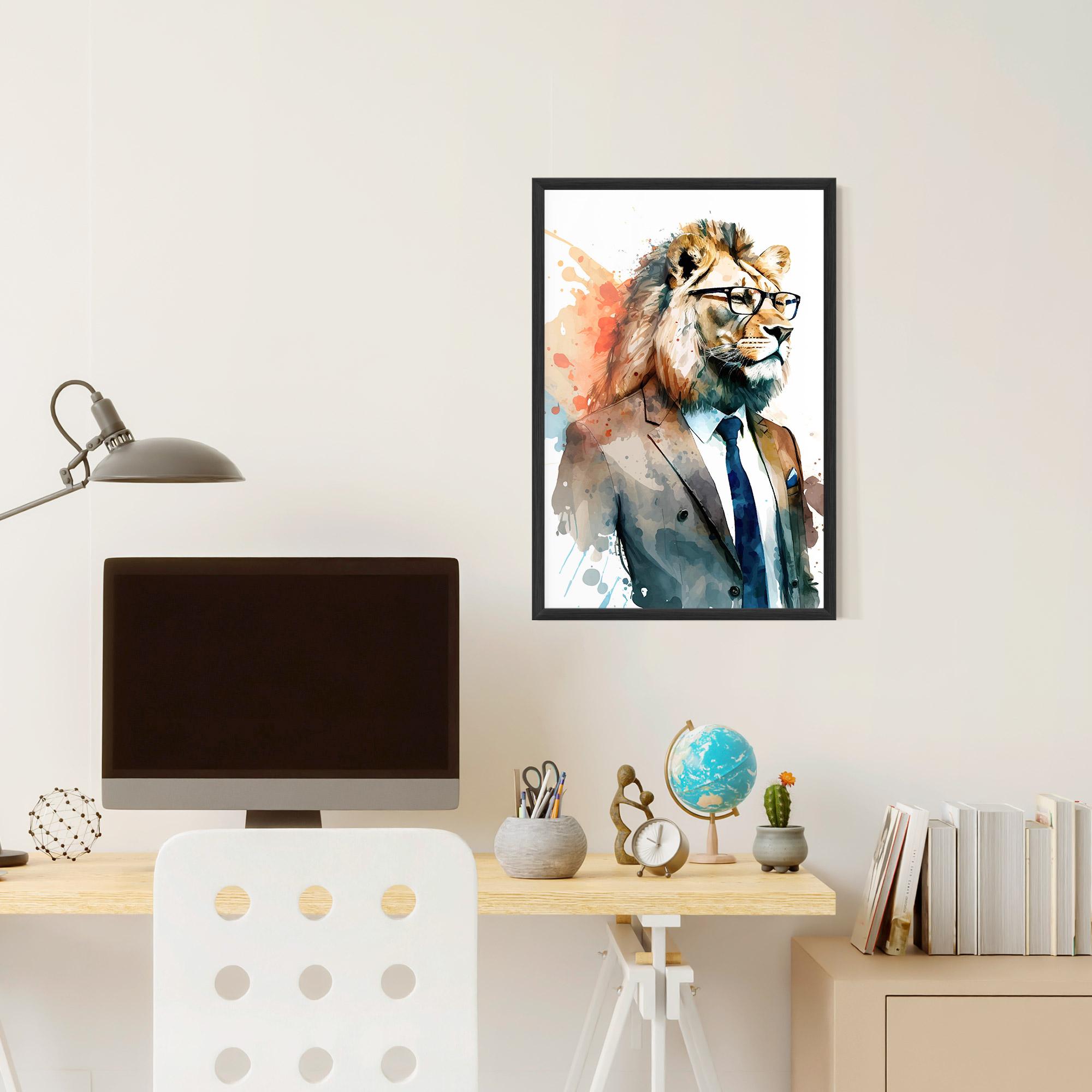 Poster Înrămat Brown Suit Lion mockup 6