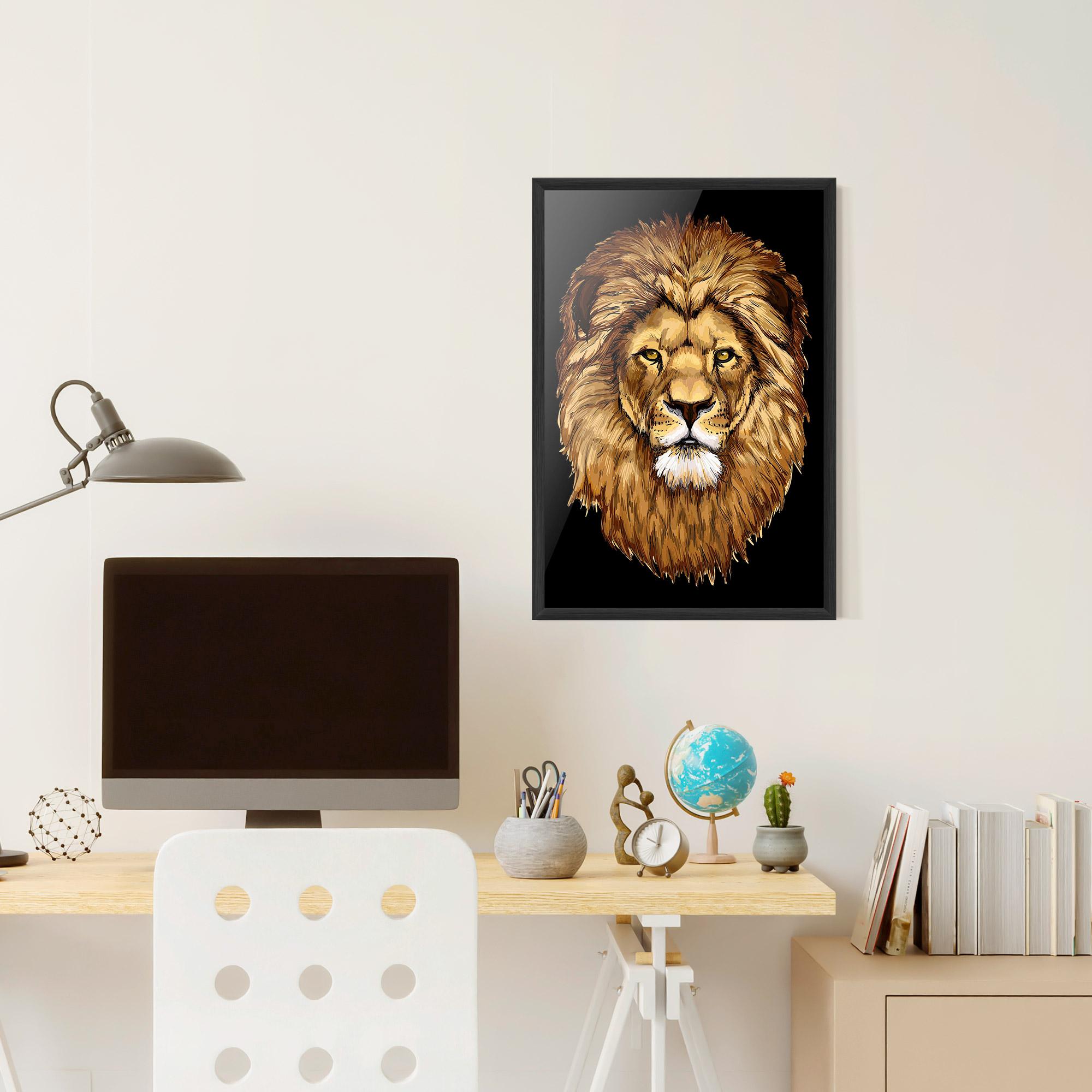 Poster Înrămat Lion Head mockup 6