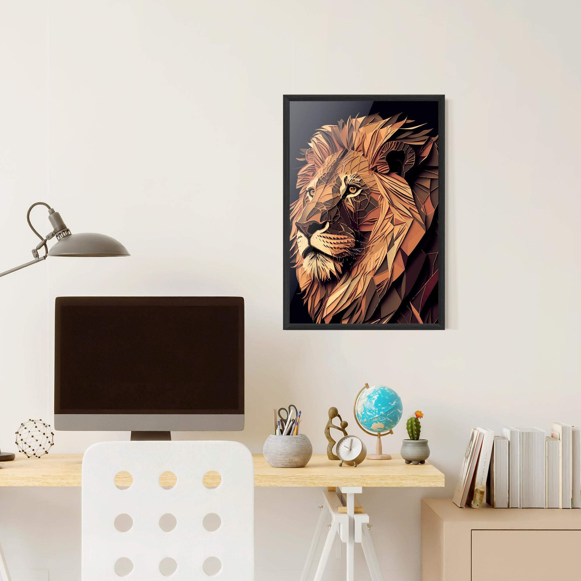 Poster Înrămat Orange Mix Lion mockup 6