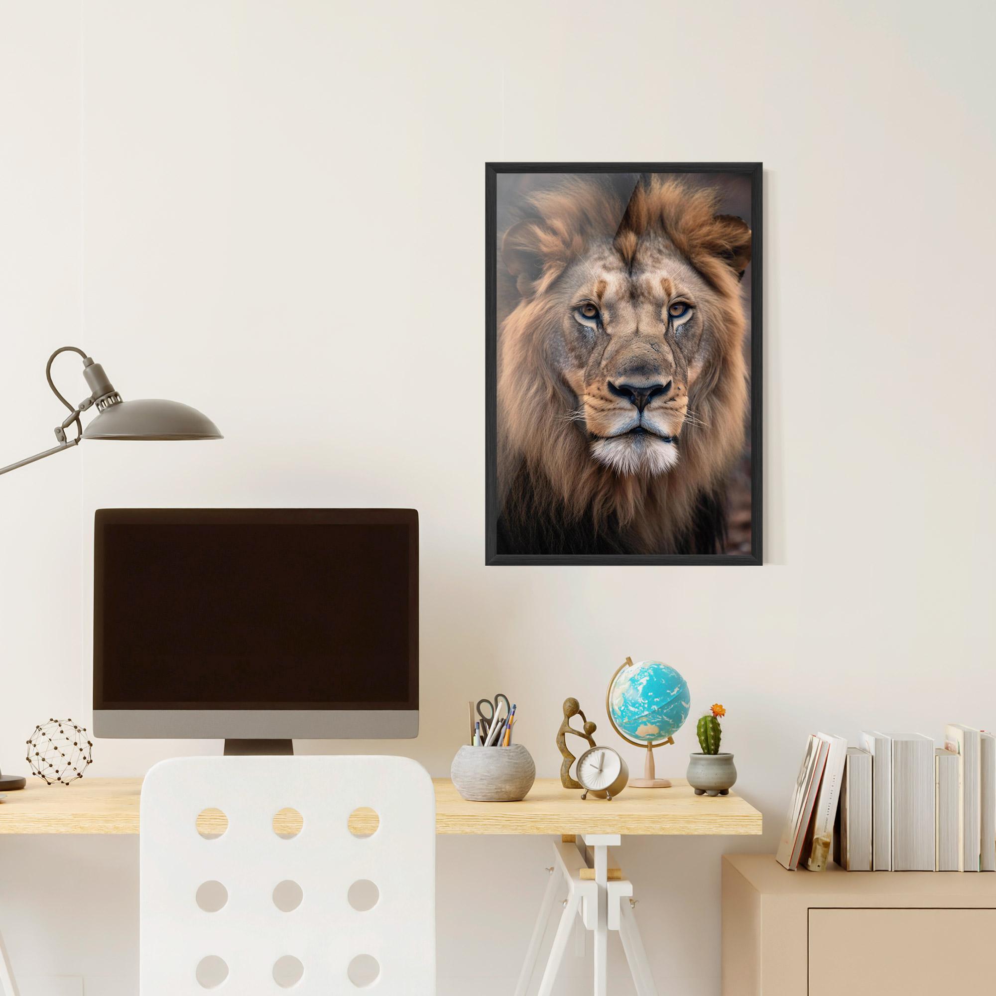 Poster Înrămat Wild Lion View mockup 6
