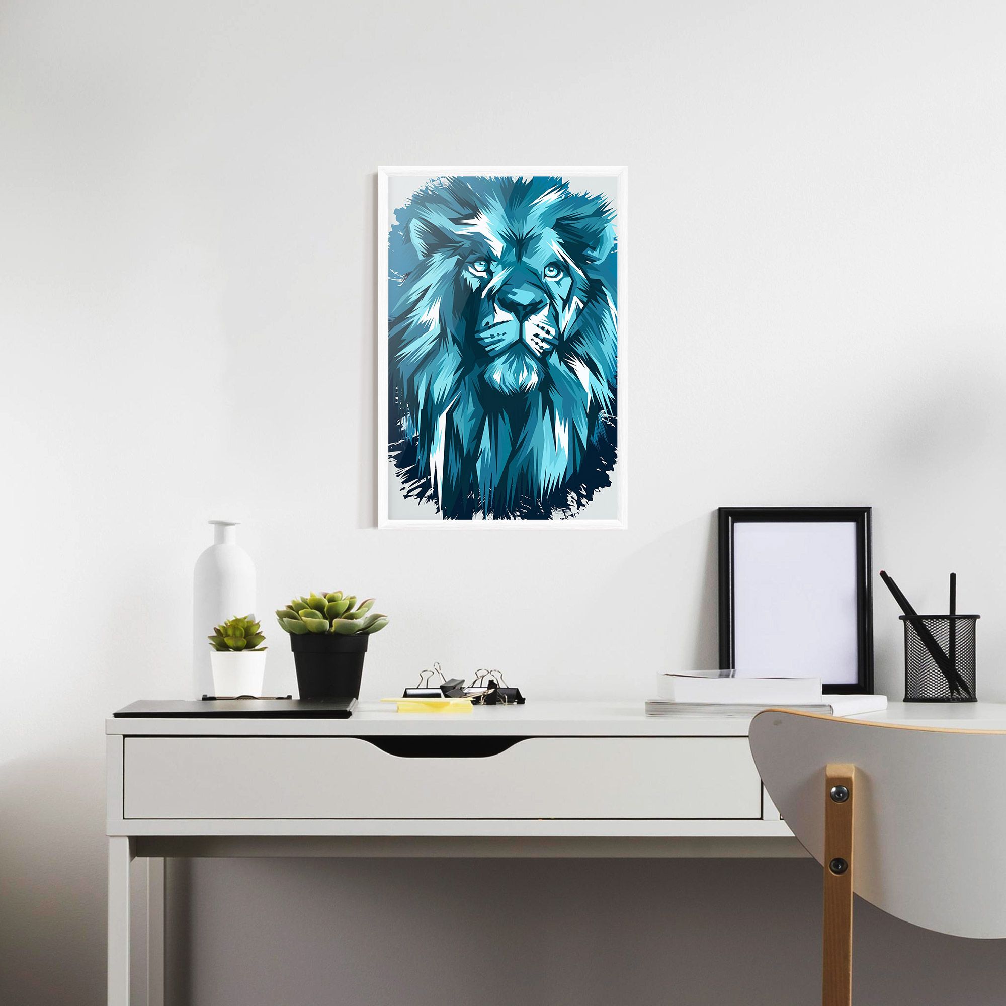Blue Lion Head mockup 7