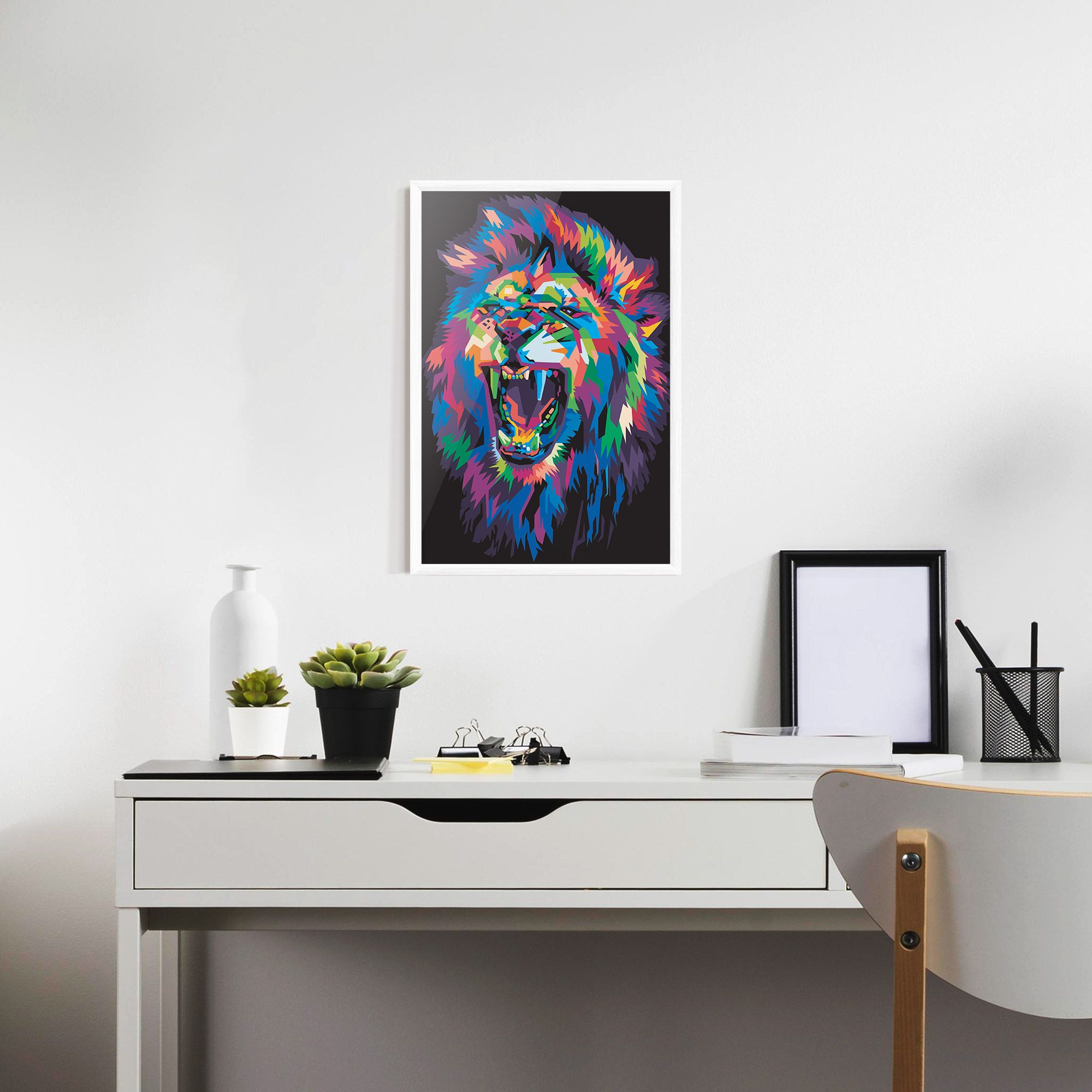 Colorful Lion Head mockup 7