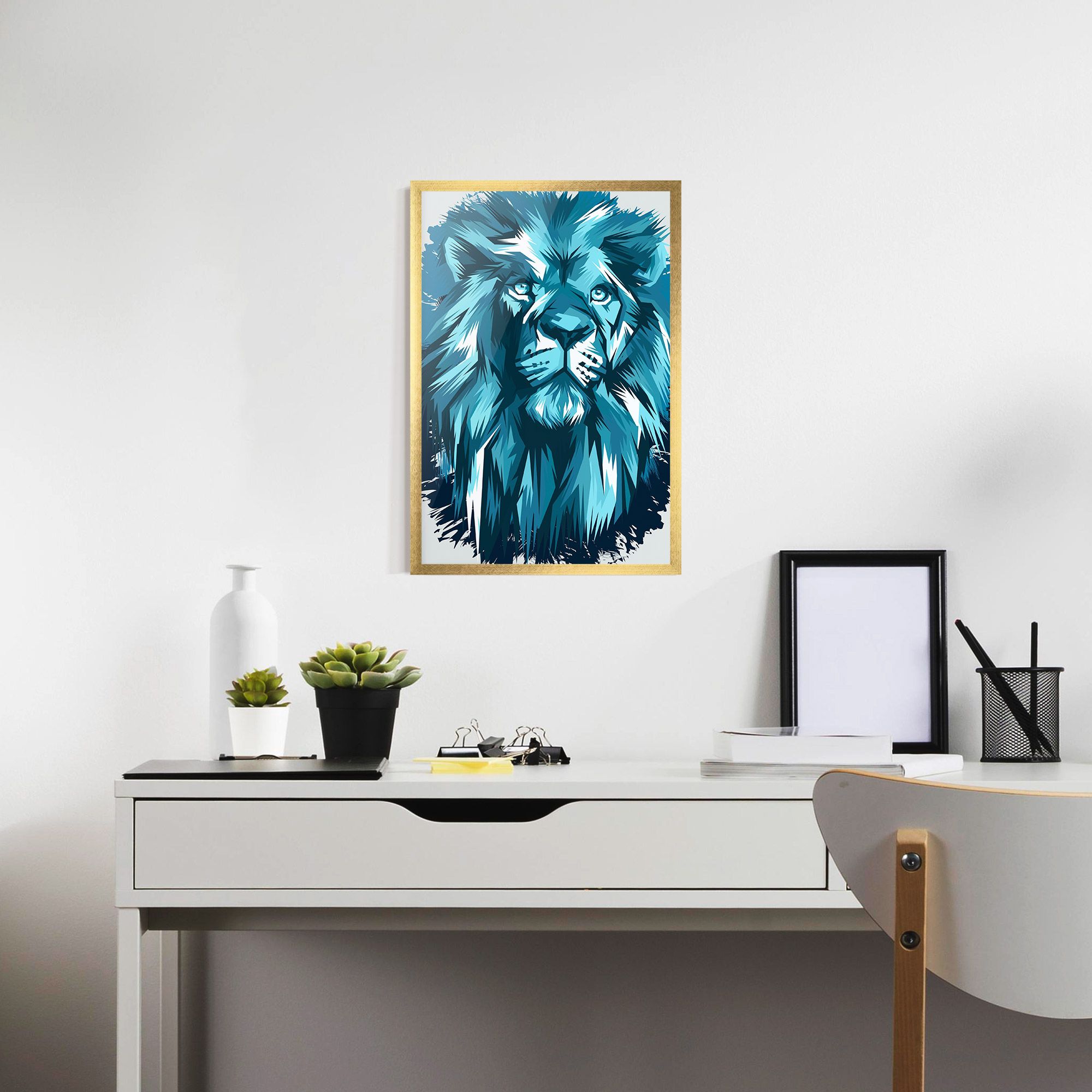 Blue Lion Head mockup 7