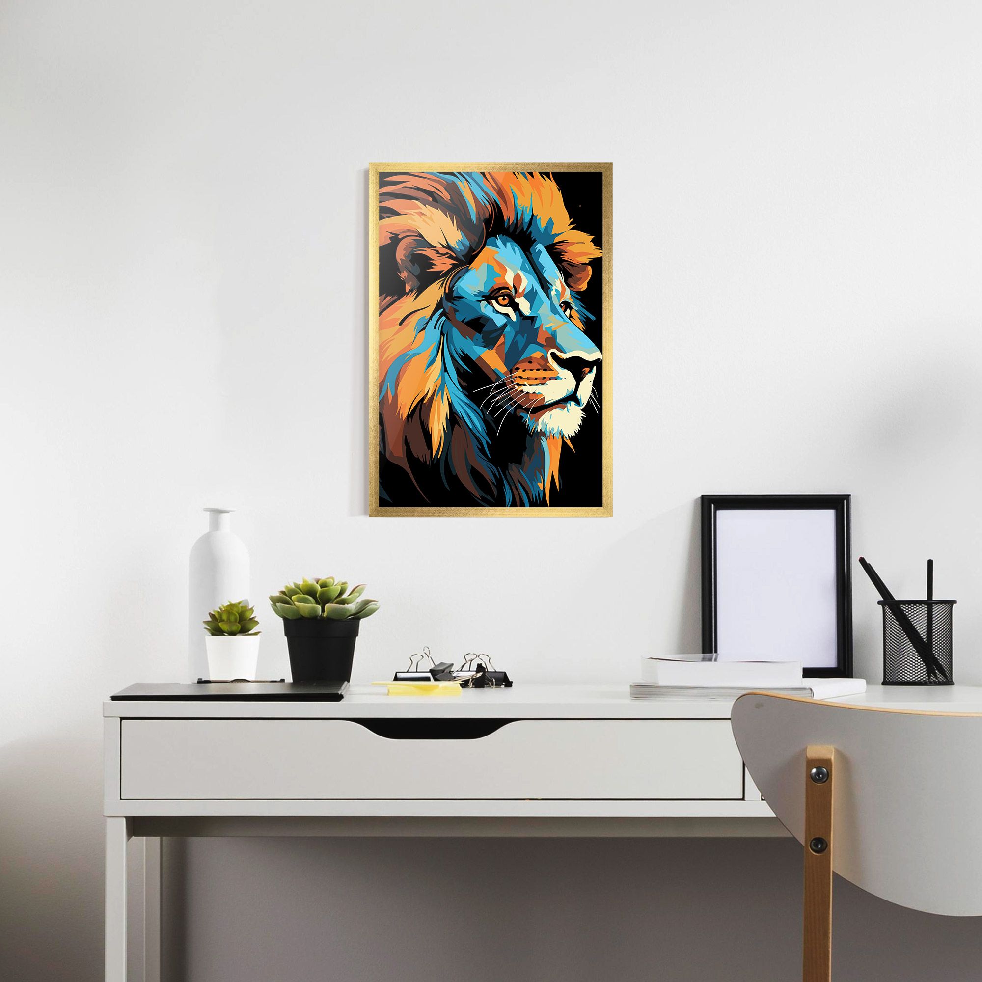 Blue Yellow Lion mockup 7
