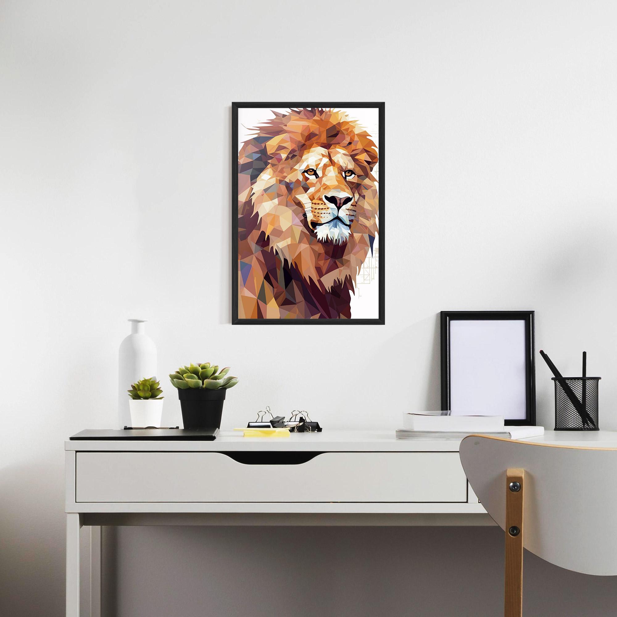 Poster Înrămat Artistic Lion Head mockup 7