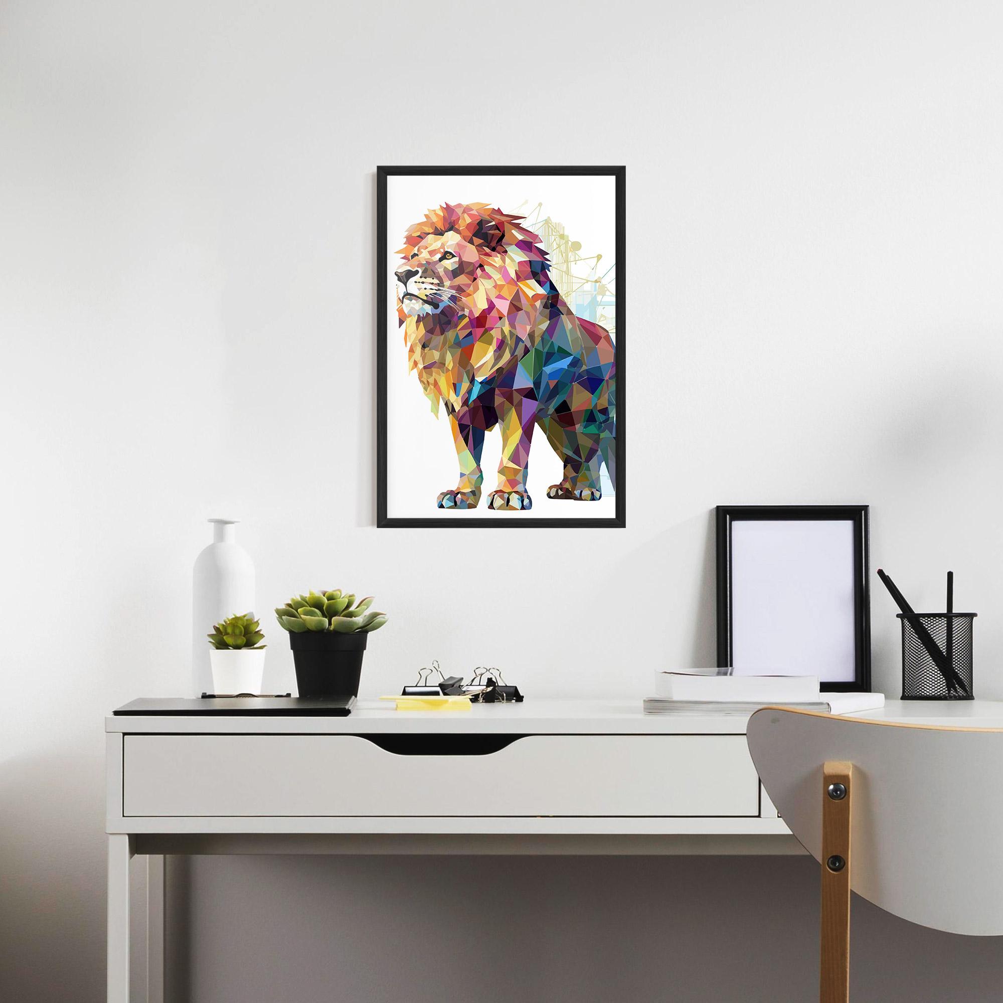 Poster Înrămat Artistic Lion mockup 7