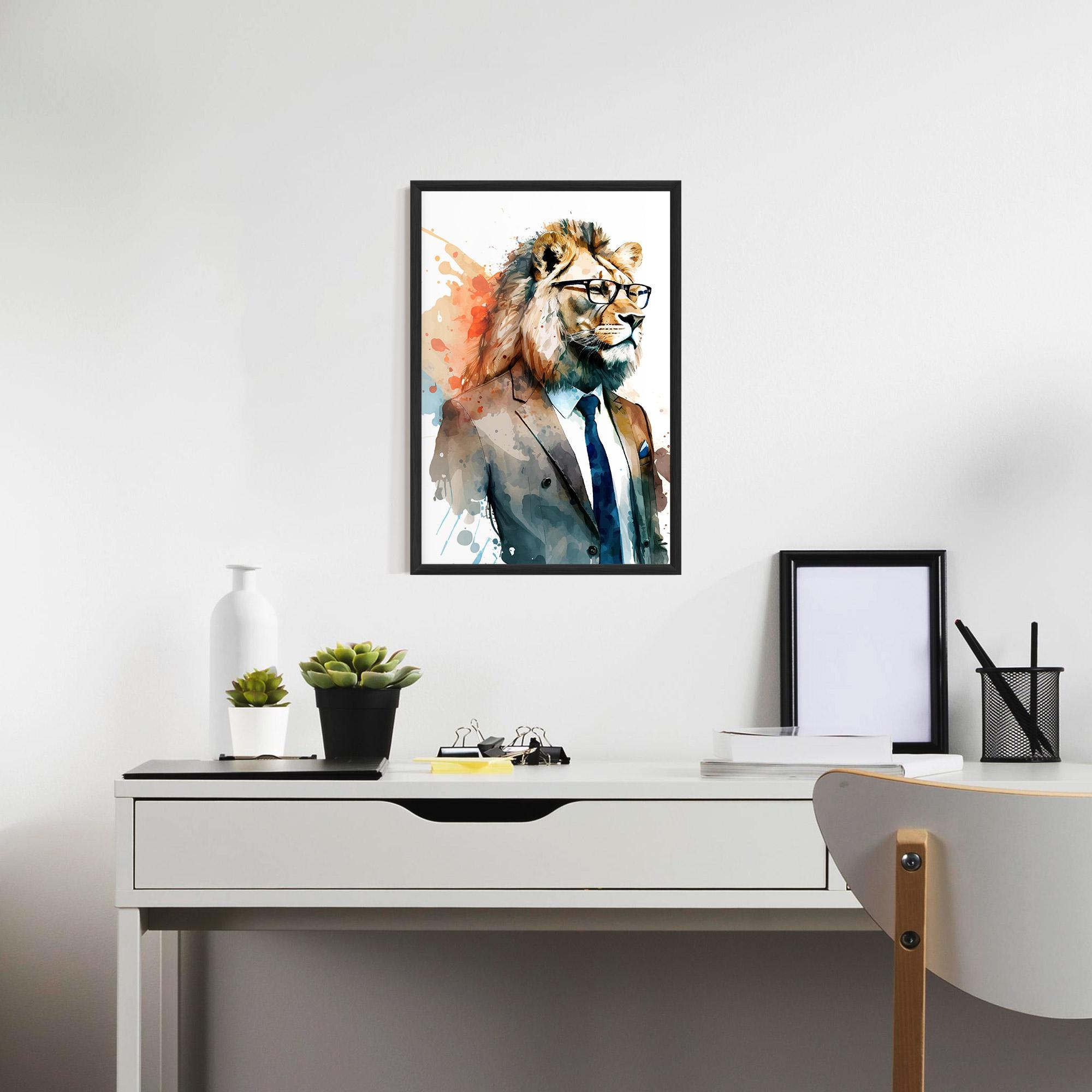 Poster Înrămat Brown Suit Lion mockup 7