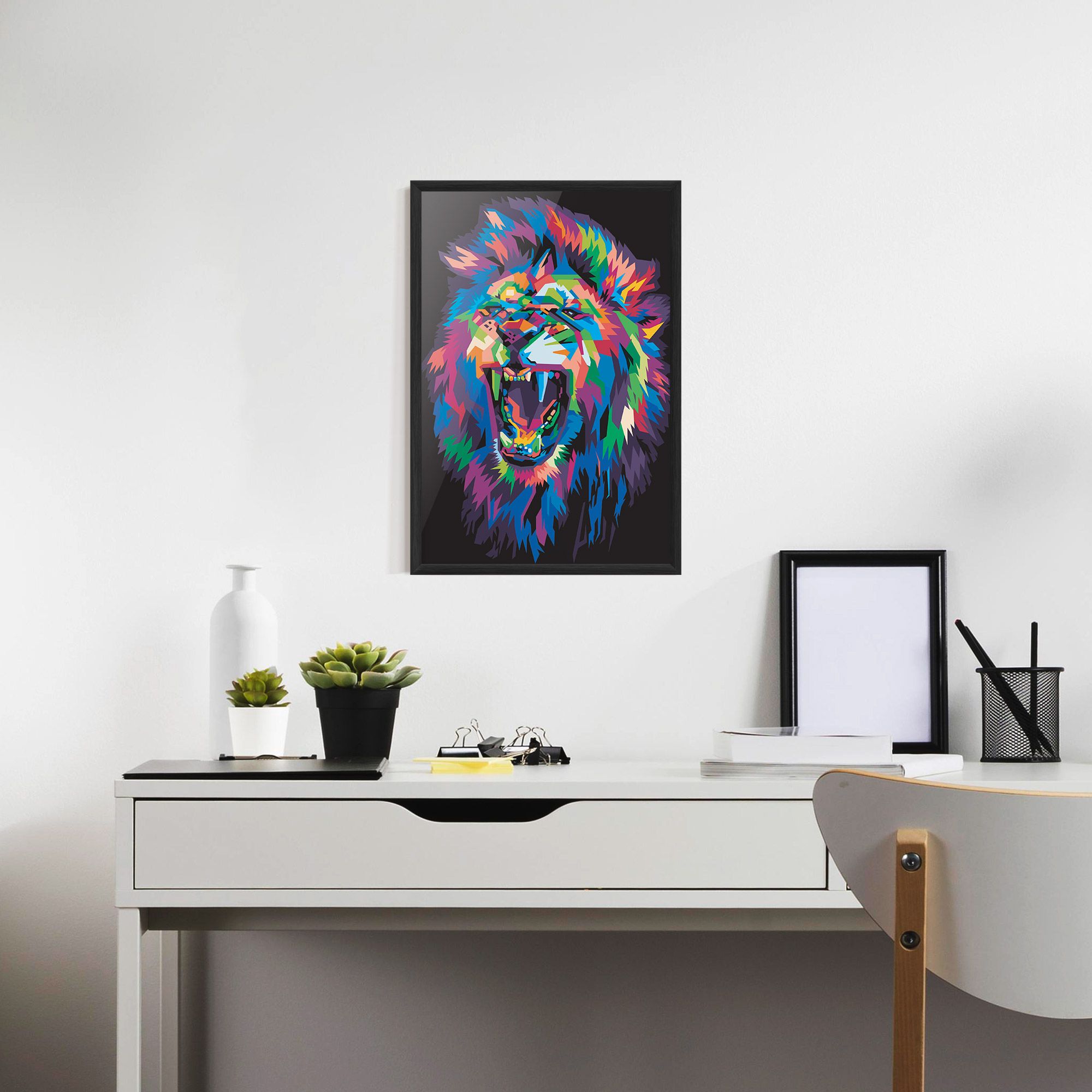 Colorful Lion Head mockup 7