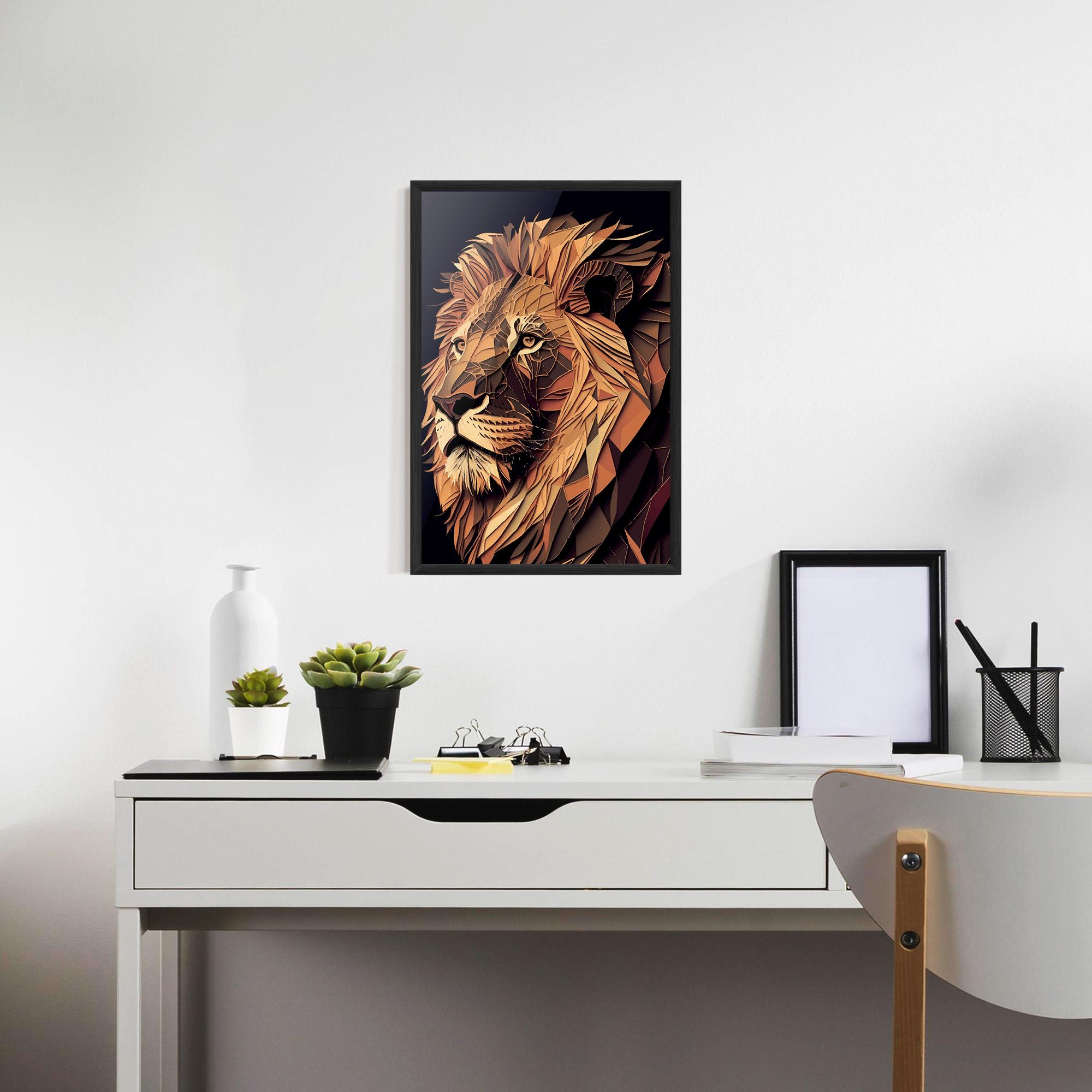 Poster Înrămat Orange Mix Lion mockup 7