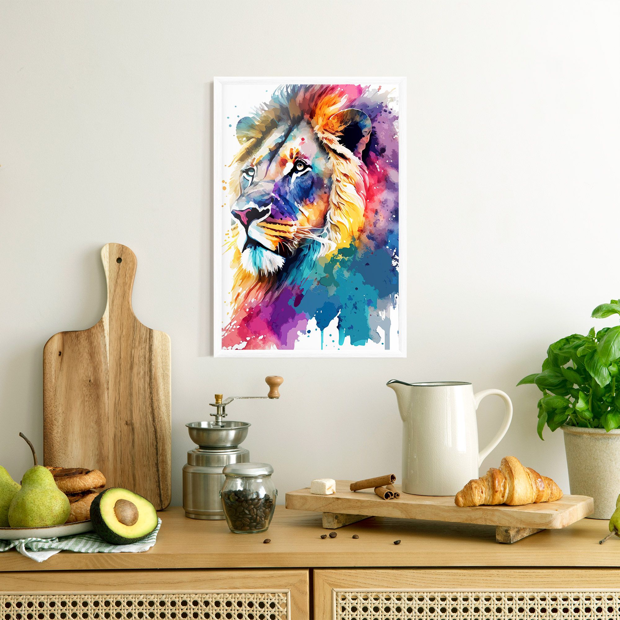 Vibrant Color Lion mockup 8