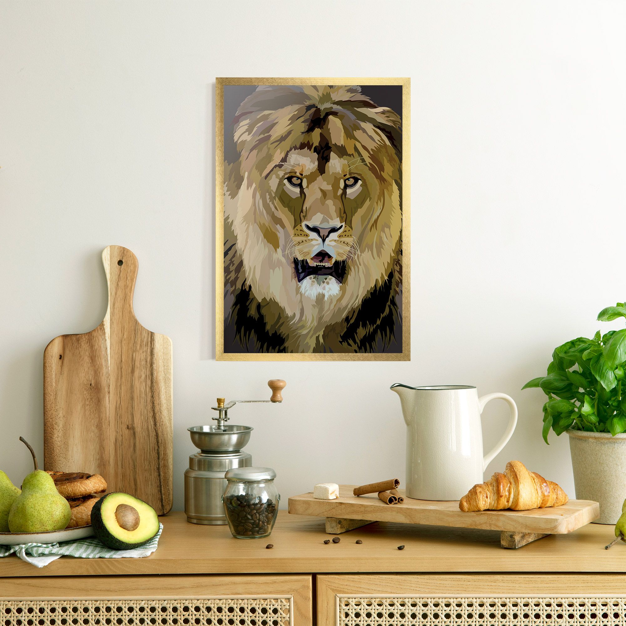 Beautiful Lion Art mockup 8
