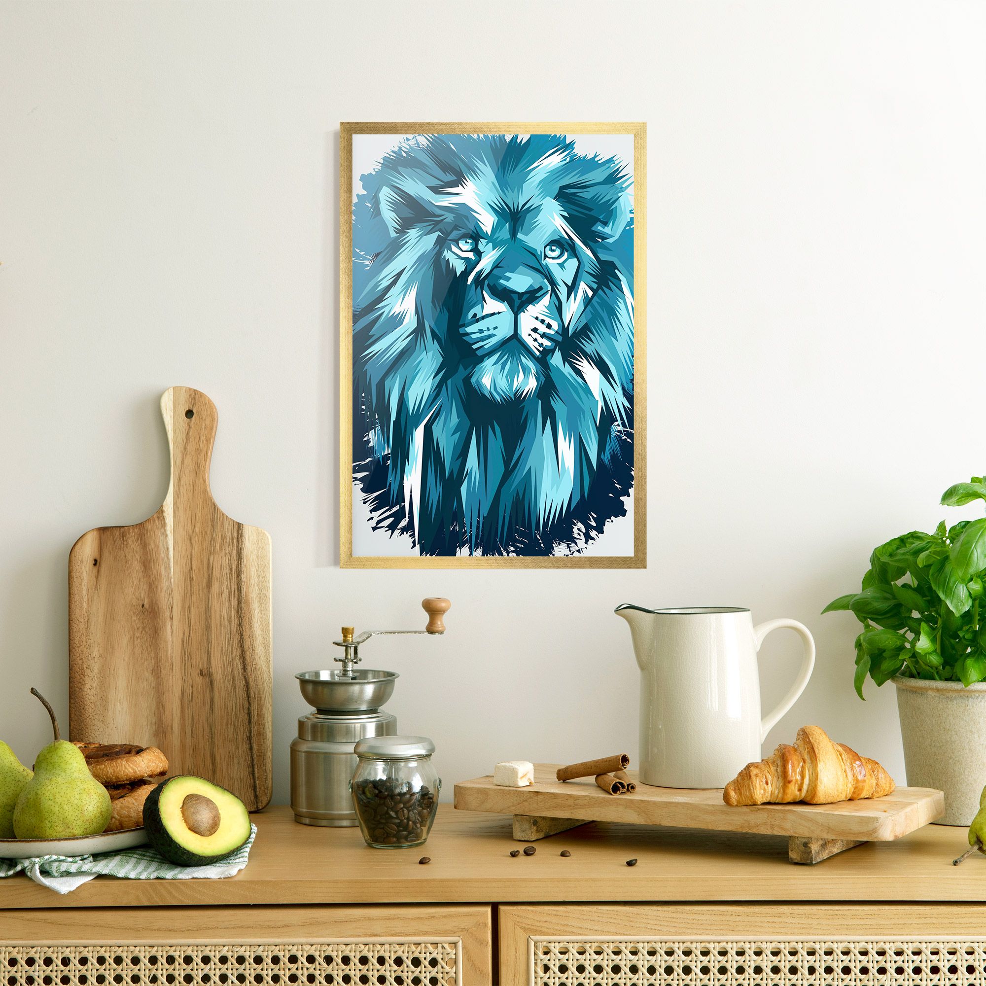 Blue Lion Head mockup 8