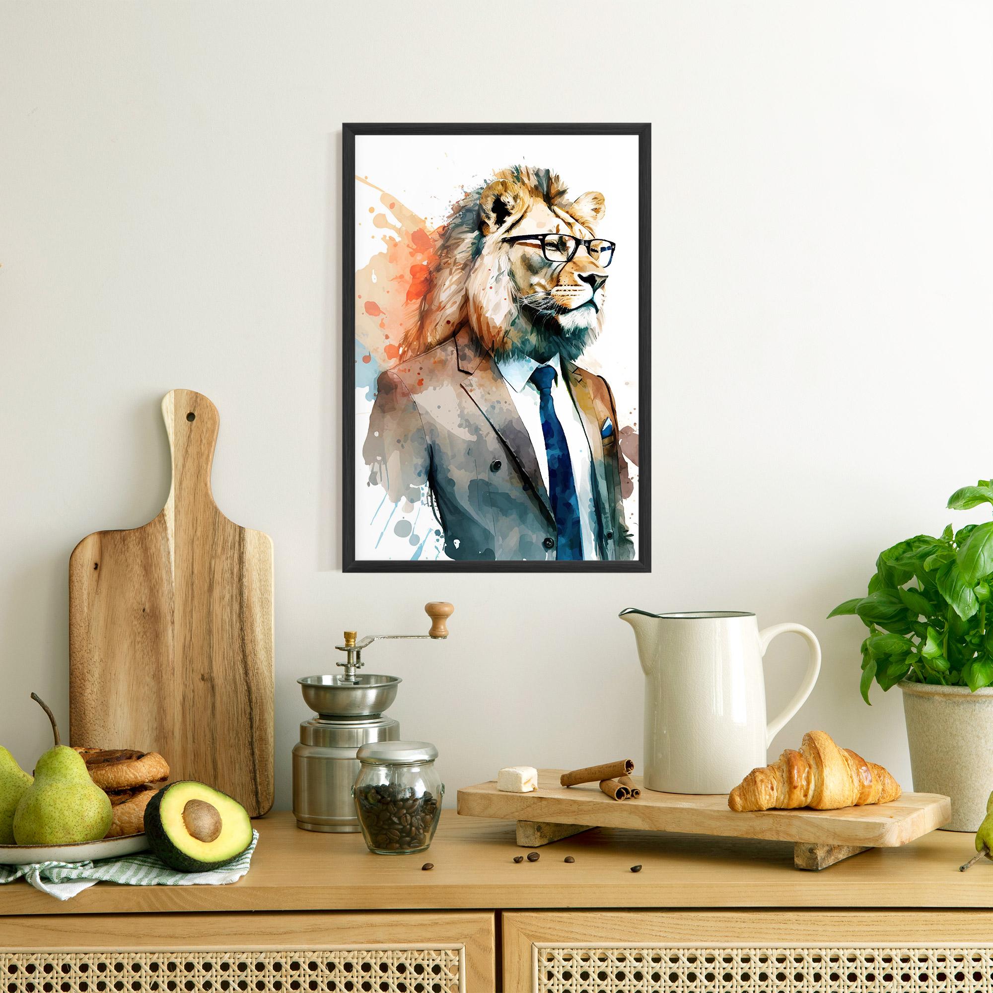 Poster Înrămat Brown Suit Lion mockup 8