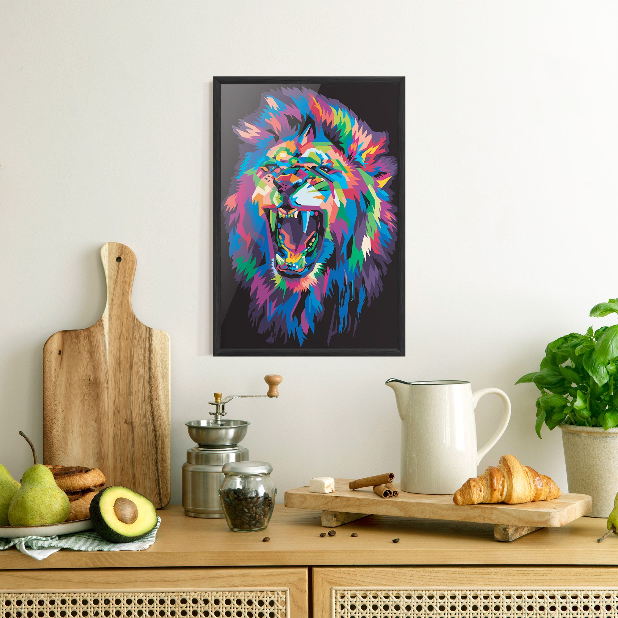 Colorful Lion Head mockup 8