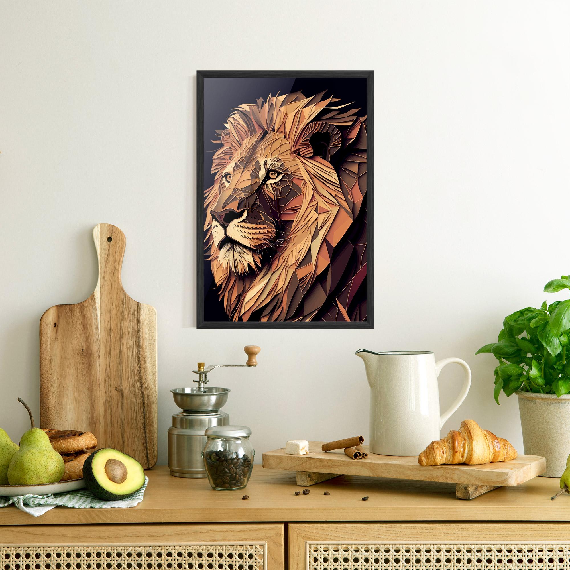Poster Înrămat Orange Mix Lion mockup 8