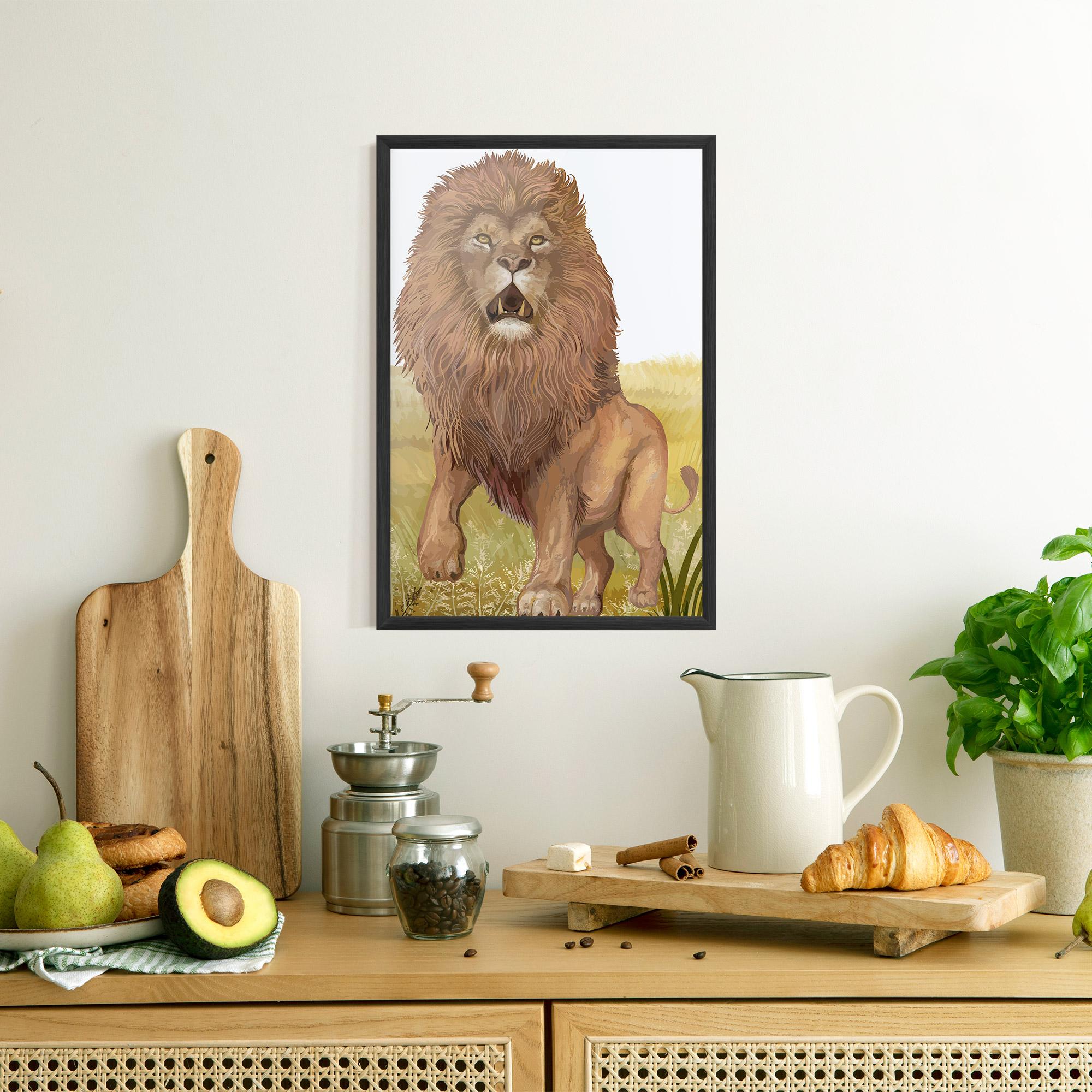 Poster Înrămat Wild Lion mockup 8
