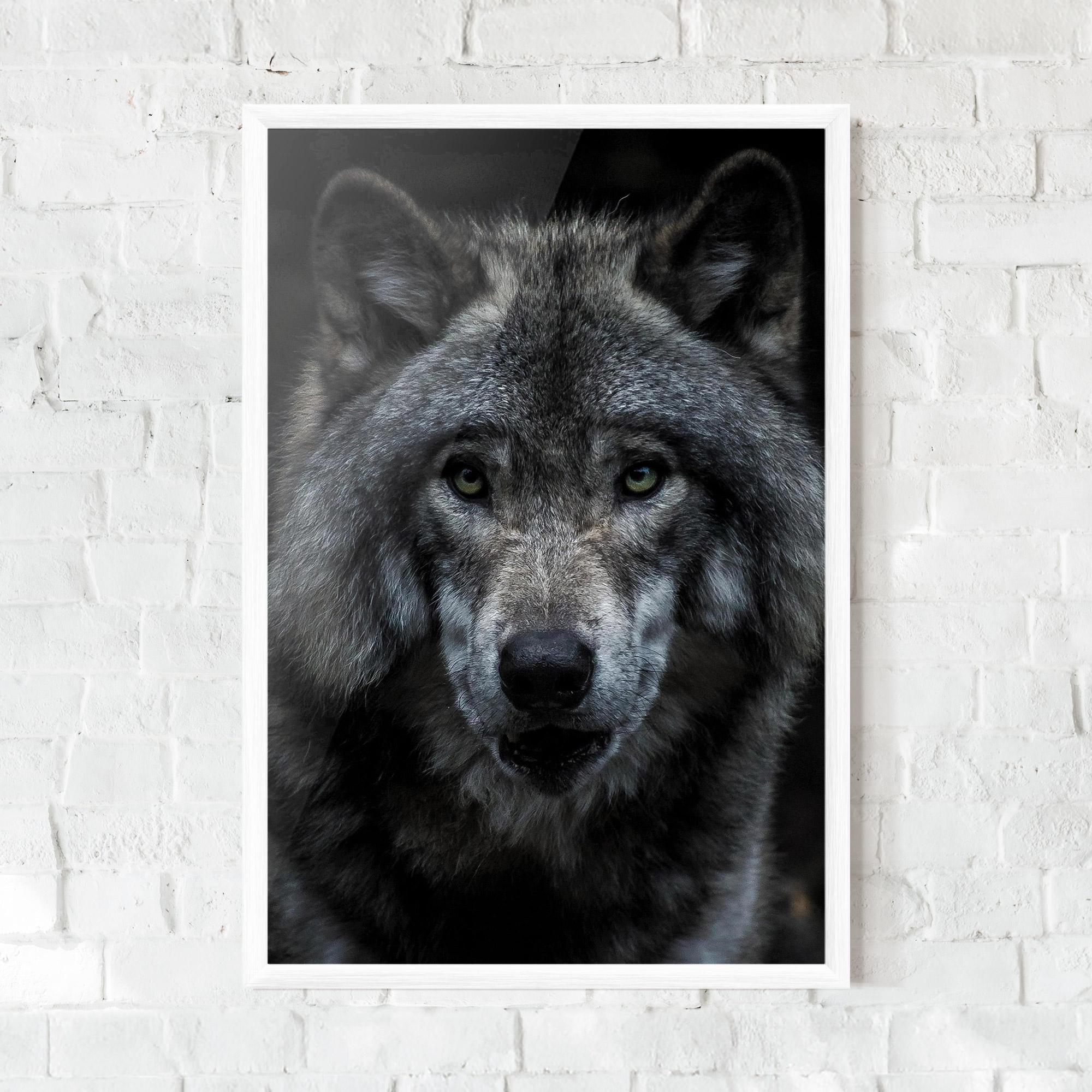 Poster Înrămat Angry Wolf mockup 0