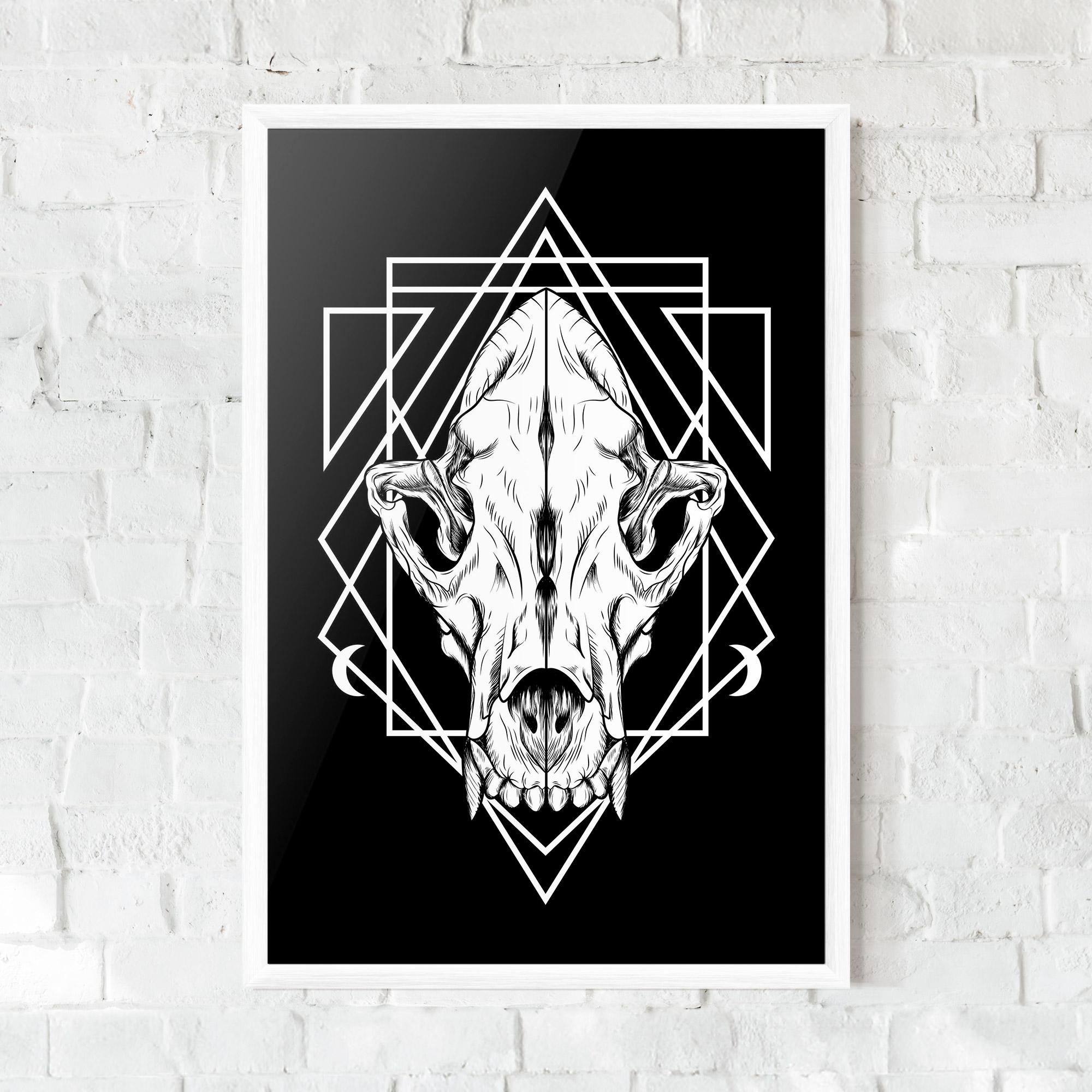 Poster Înrămat Dark Wolf Skull mockup 0