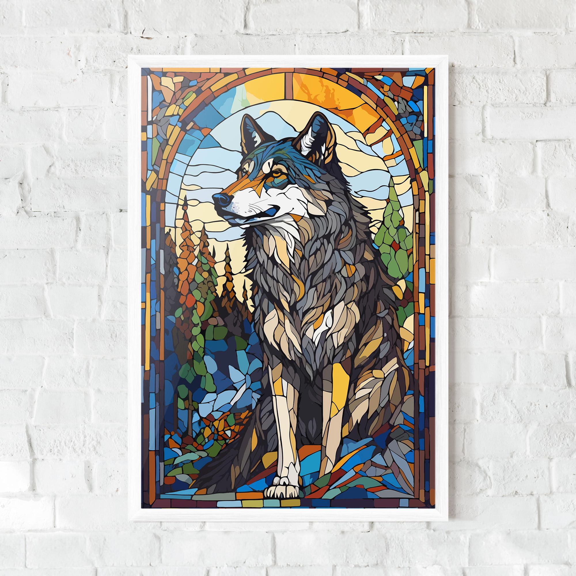 Poster Înrămat Glass Wolf mockup 0
