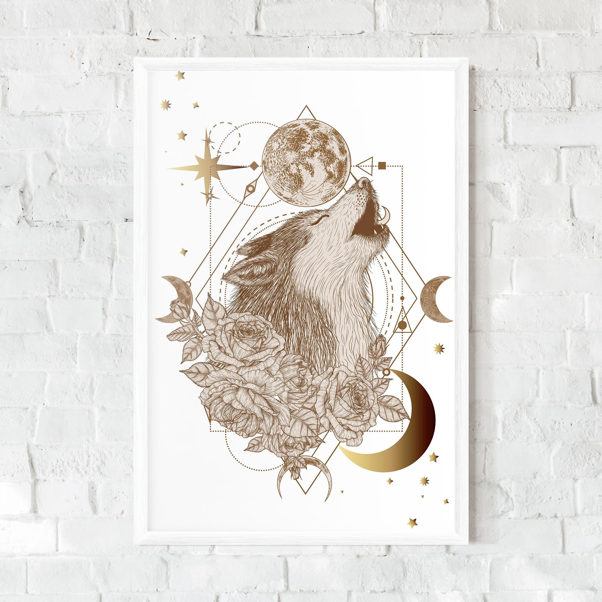 Poster Înrămat Magical Wolf mockup 0