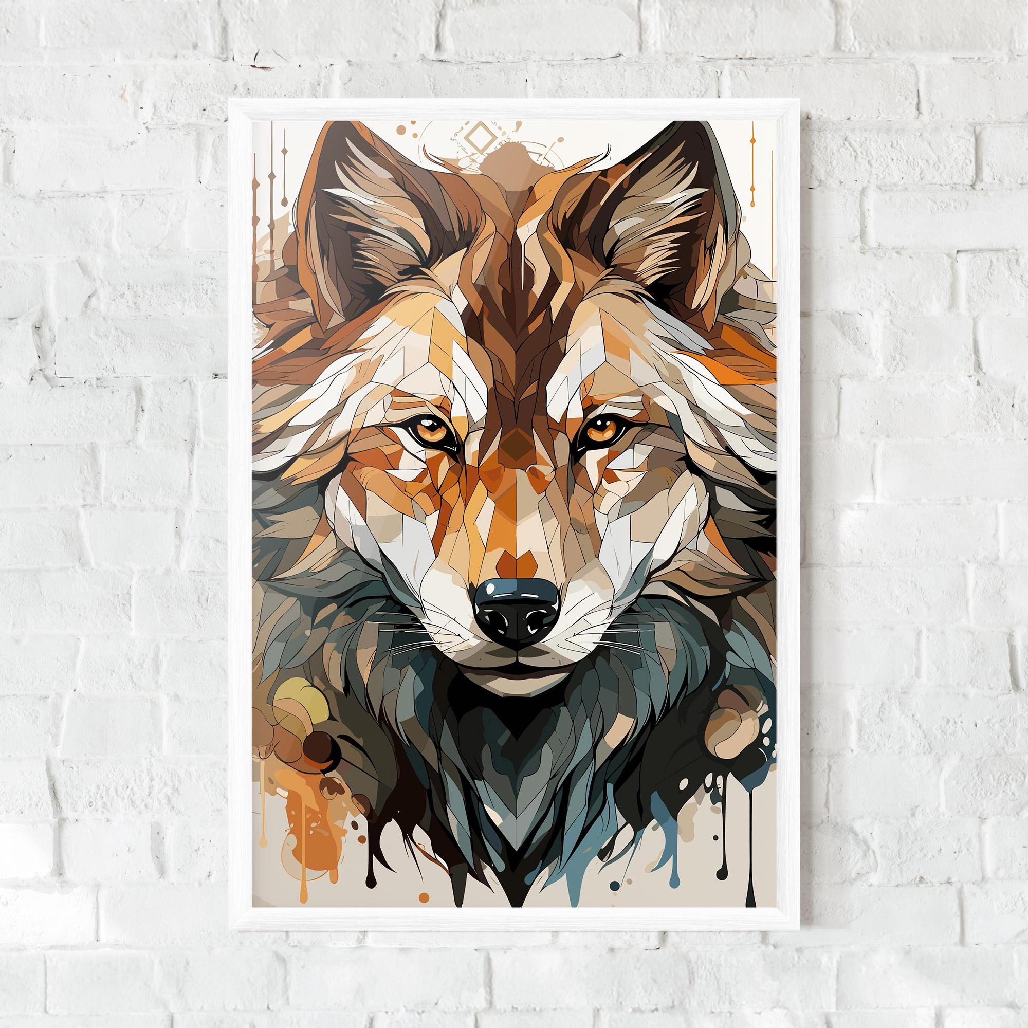 Poster Înrămat Pretty Orange Wolf mockup 0