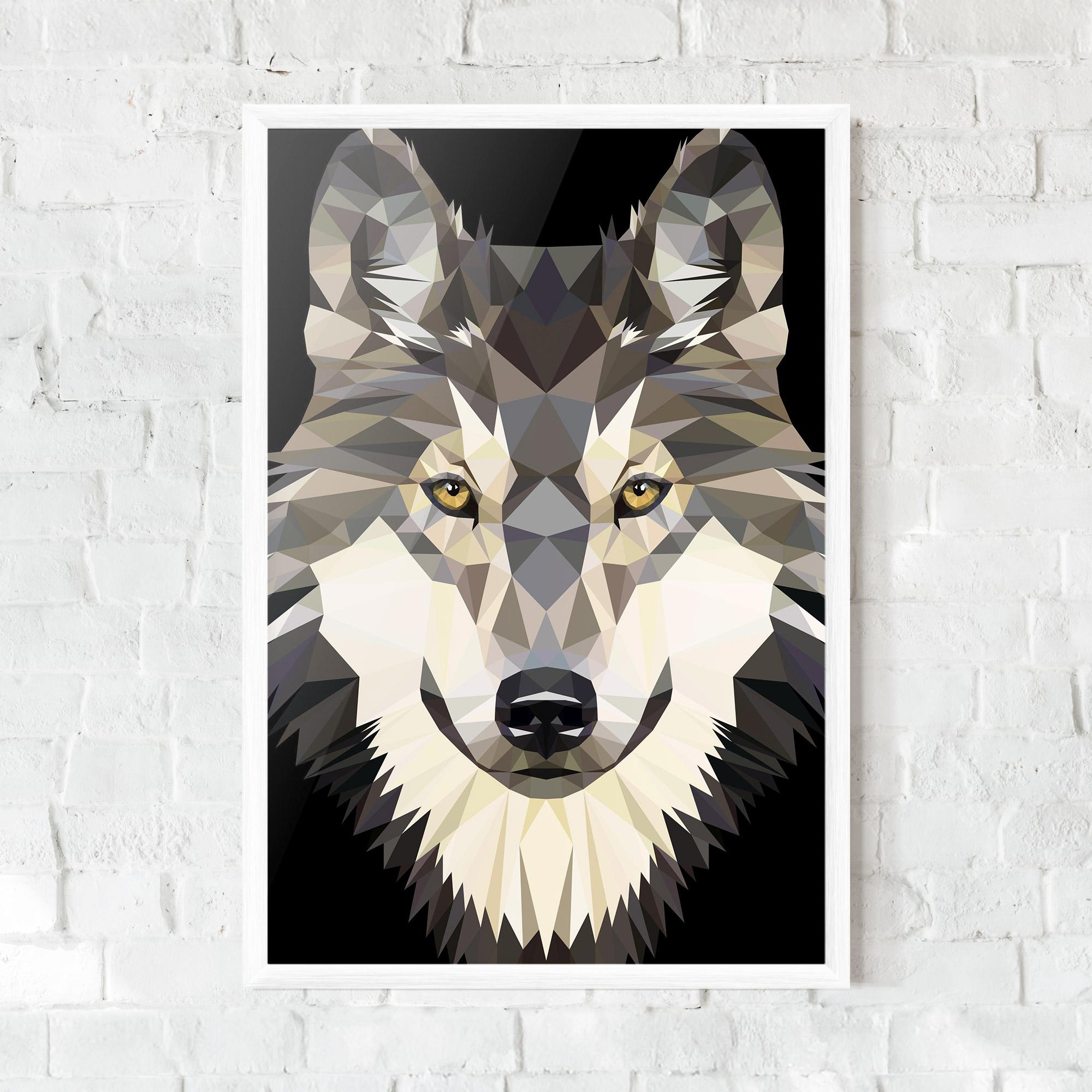 Poster Înrămat Pretty Wolf Head mockup 0