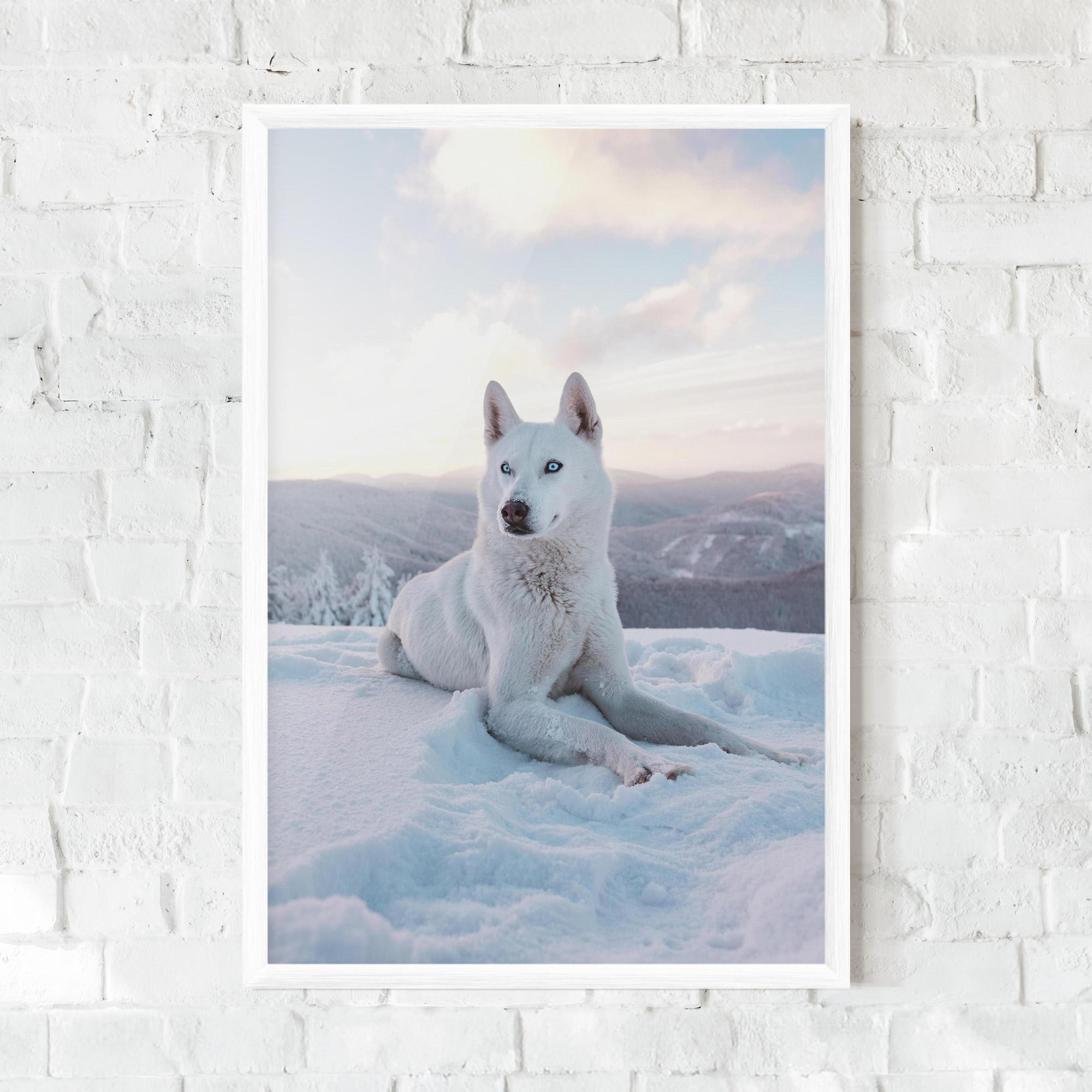 Poster Înrămat White Snow Wolf mockup 0