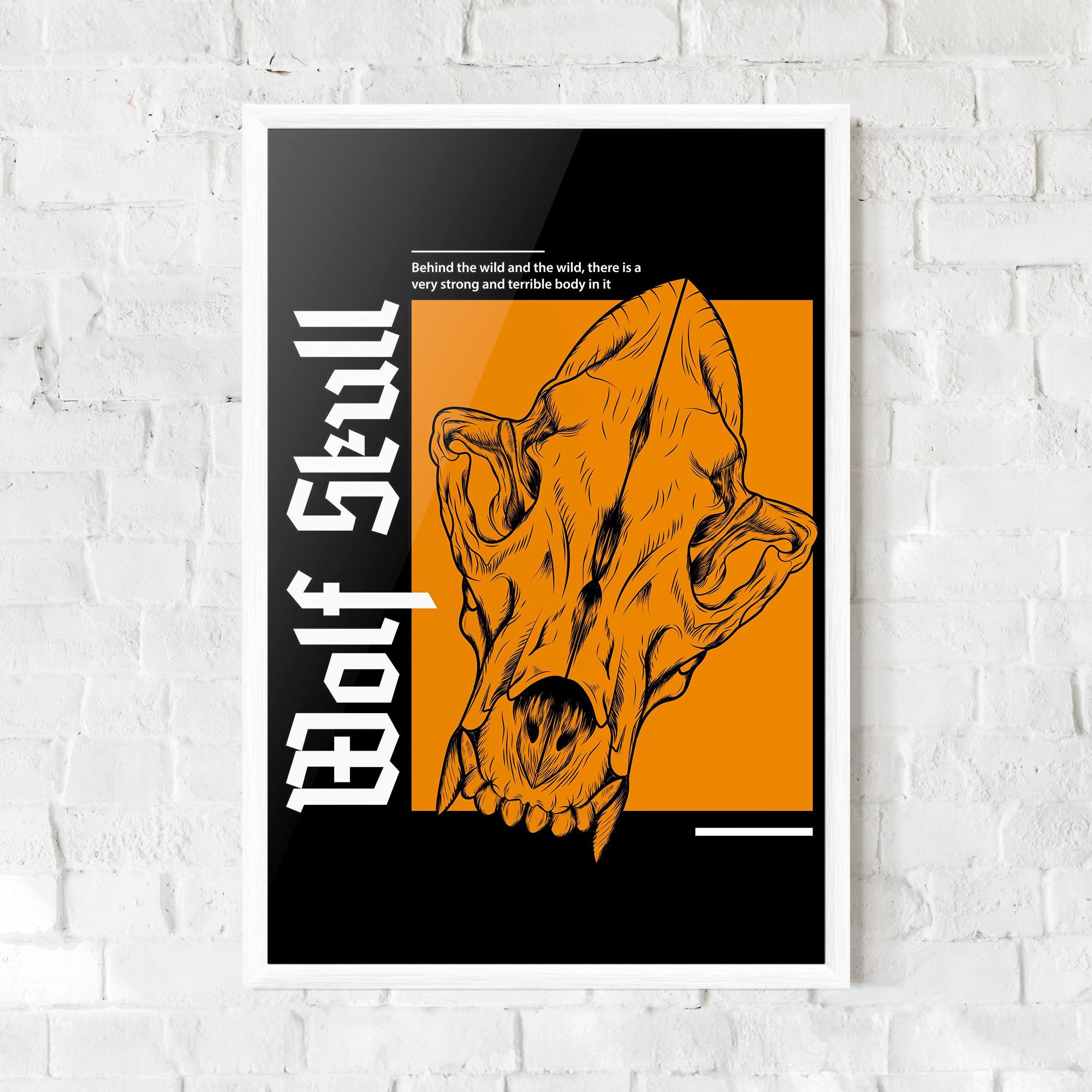 Poster Înrămat Wolf Skull mockup 0