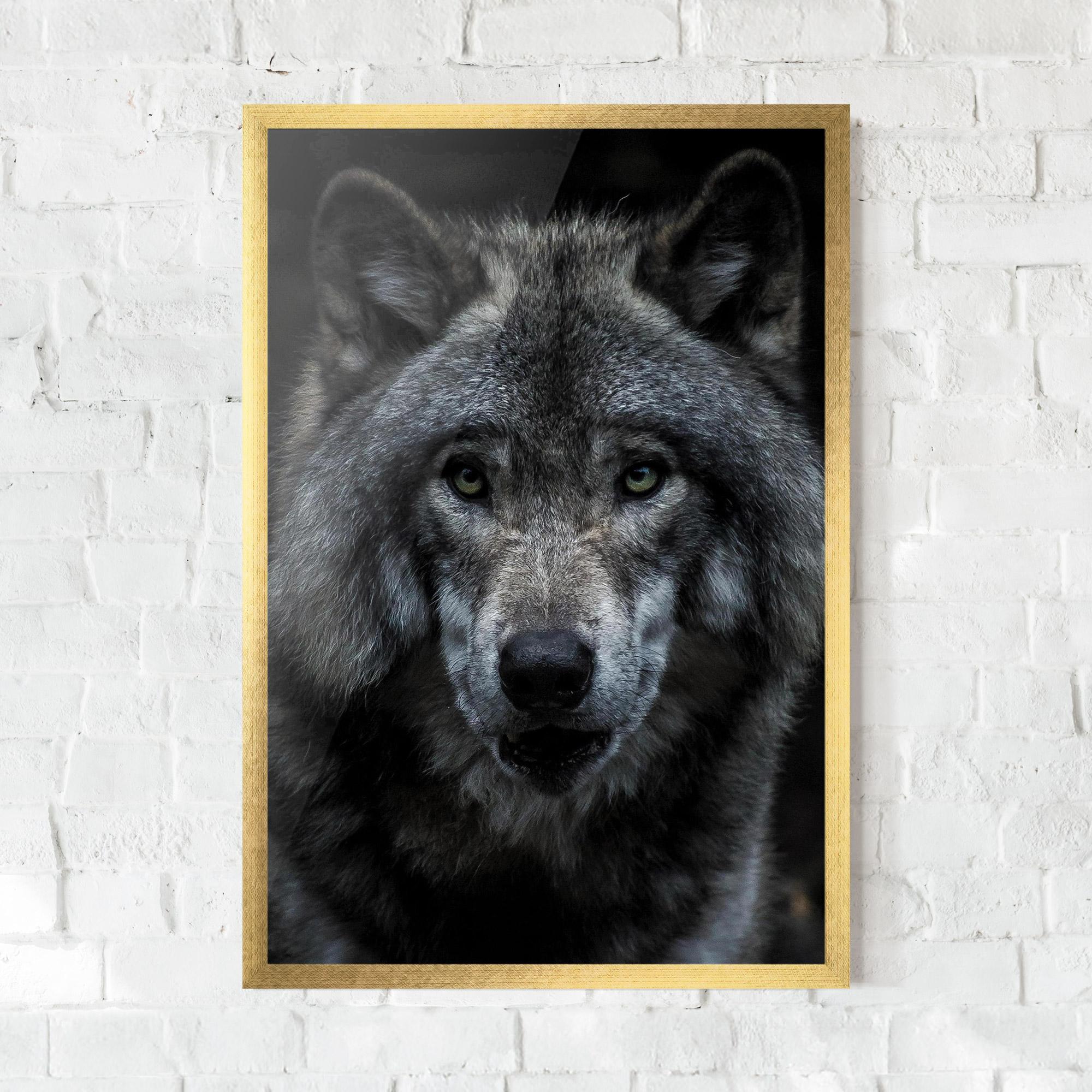 Poster Înrămat Angry Wolf mockup 0