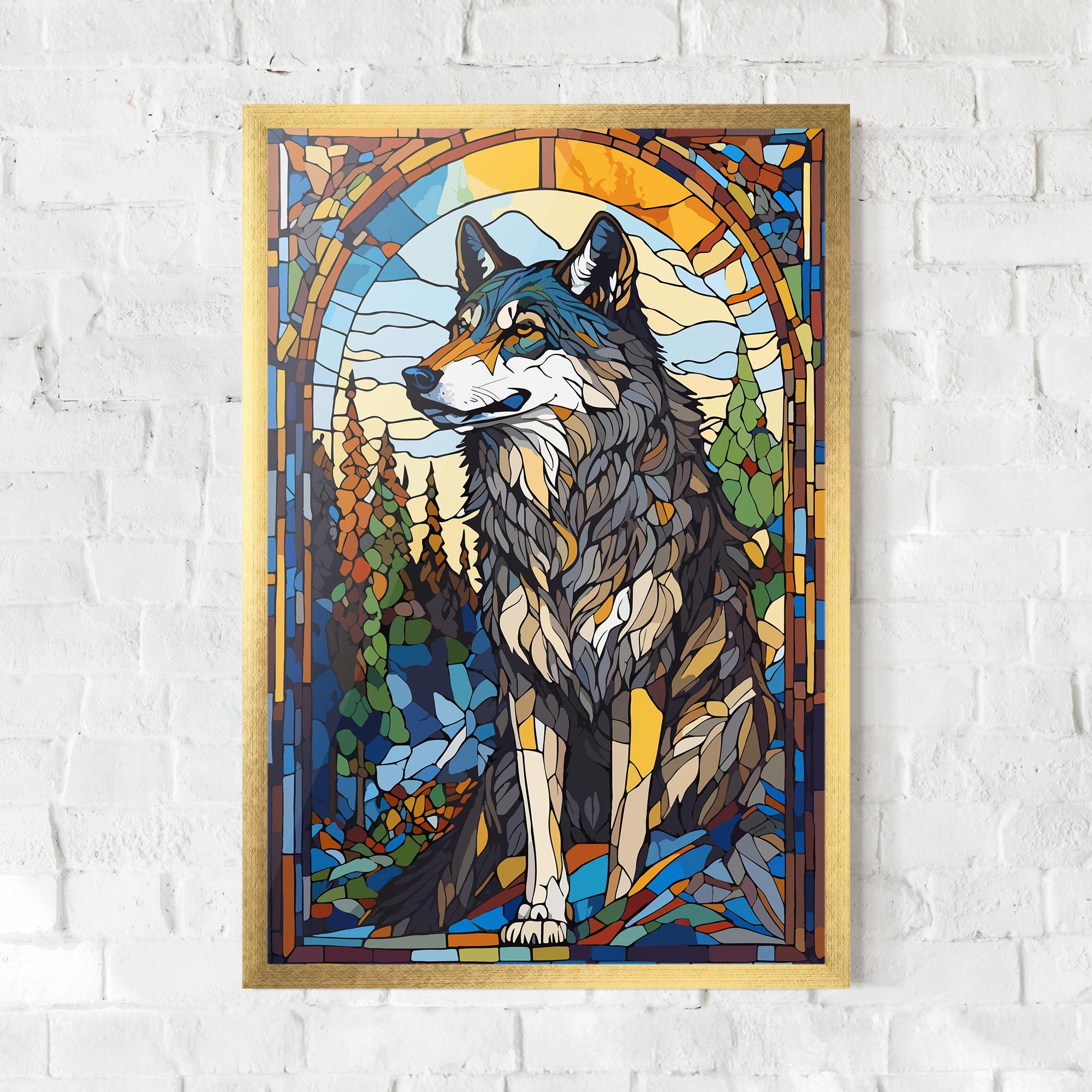 Poster Înrămat Glass Wolf mockup 0