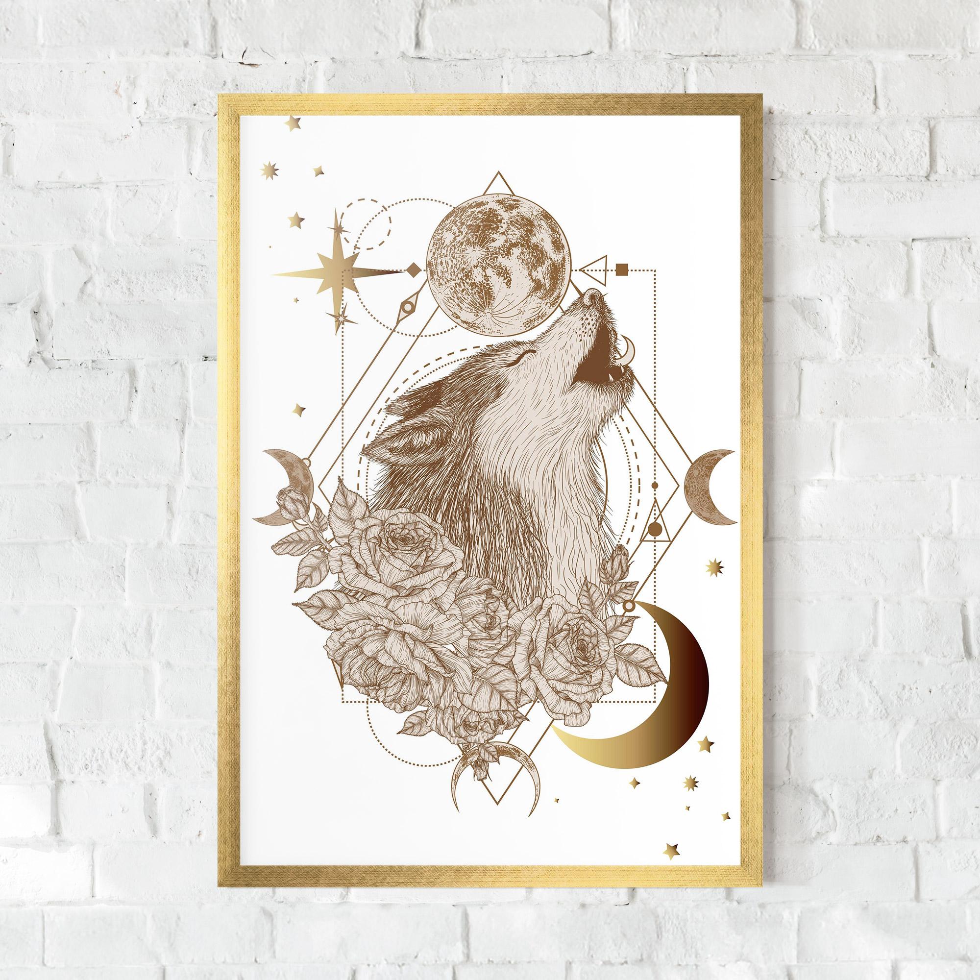 Poster Înrămat Magical Wolf mockup 0