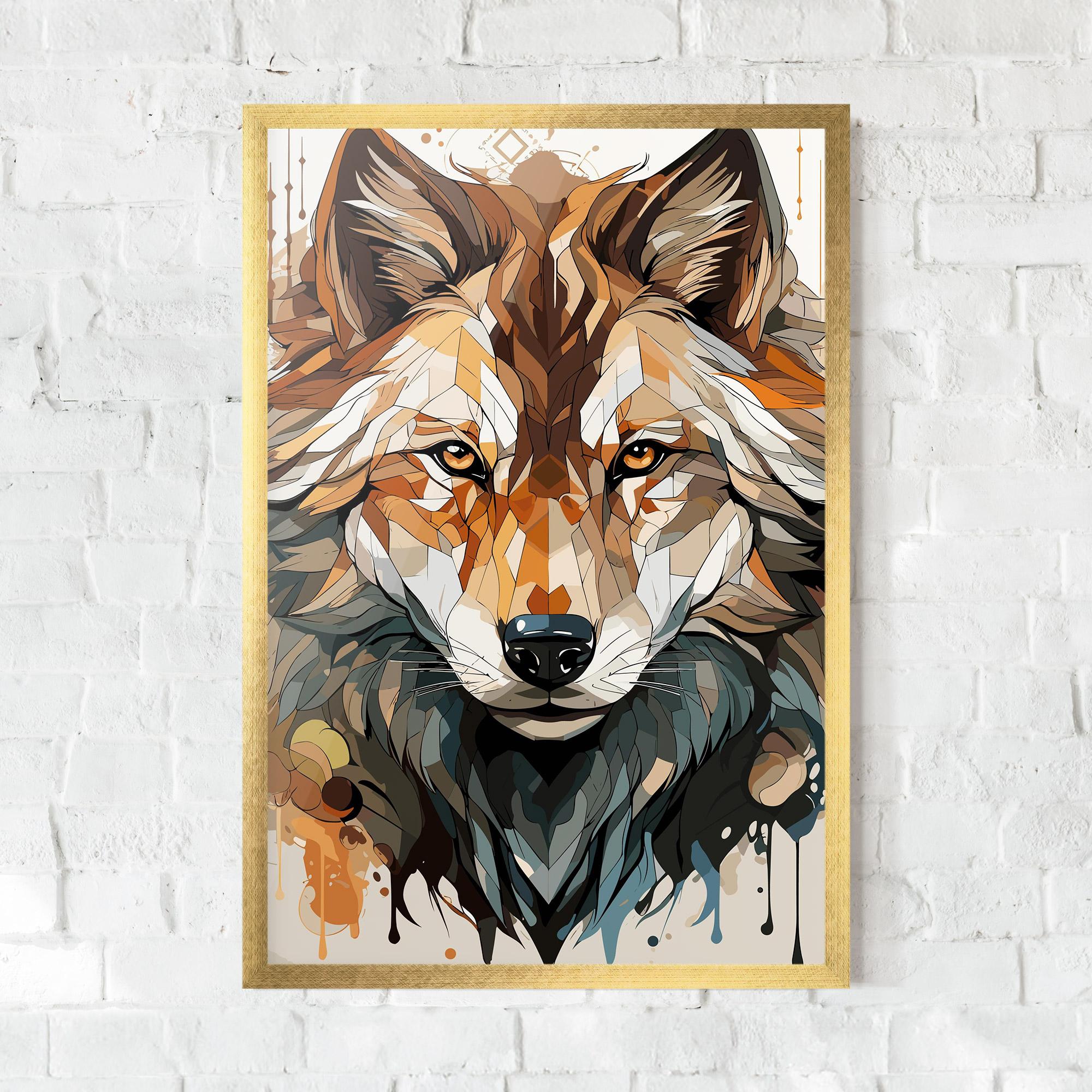 Poster Înrămat Pretty Orange Wolf mockup 0