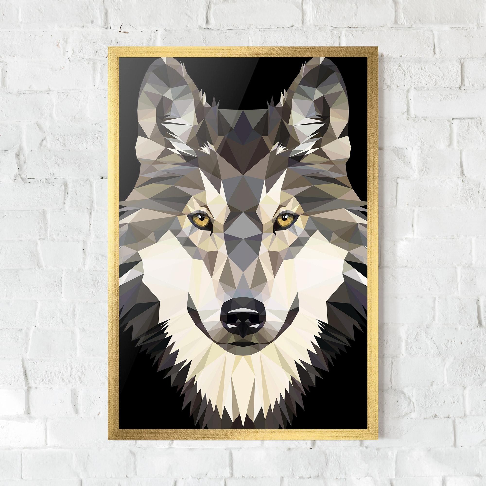 Poster Înrămat Pretty Wolf Head mockup 0