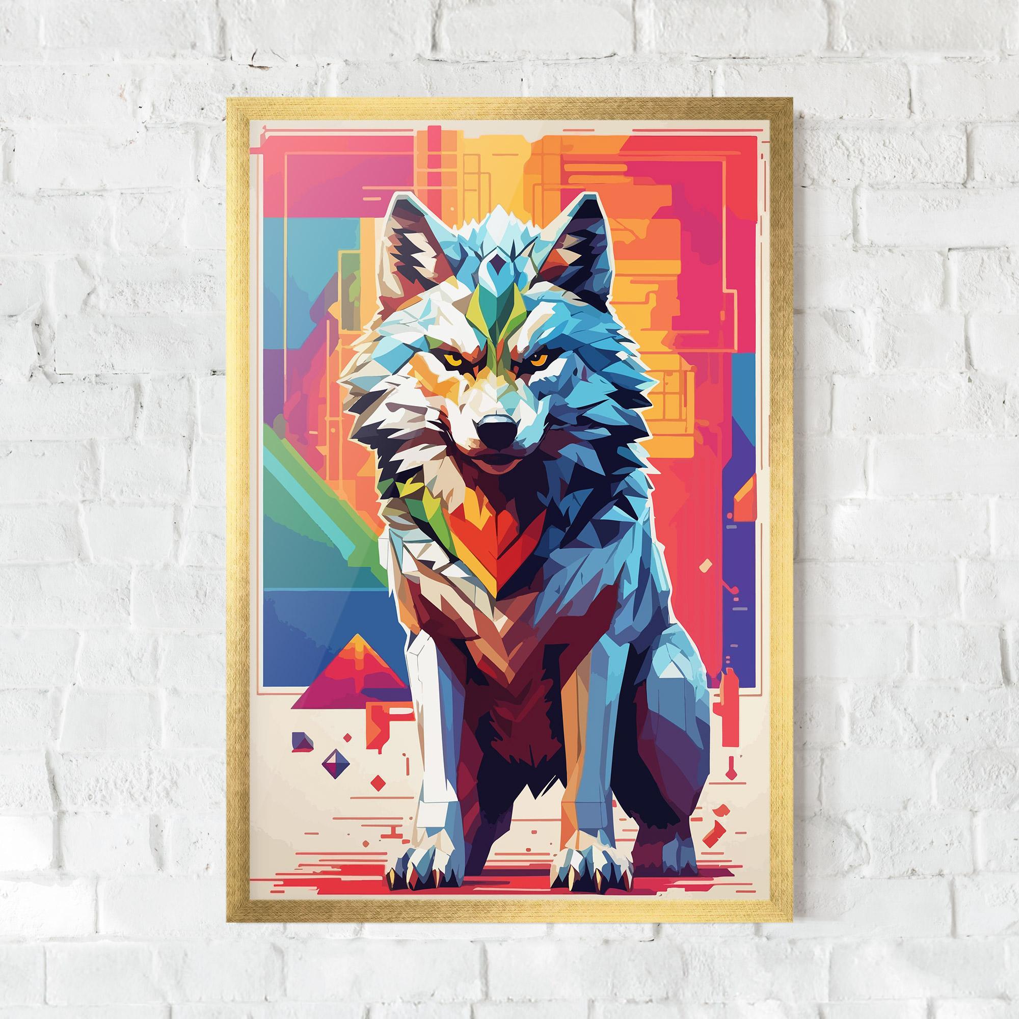 Poster Înrămat Wolf Character mockup 0