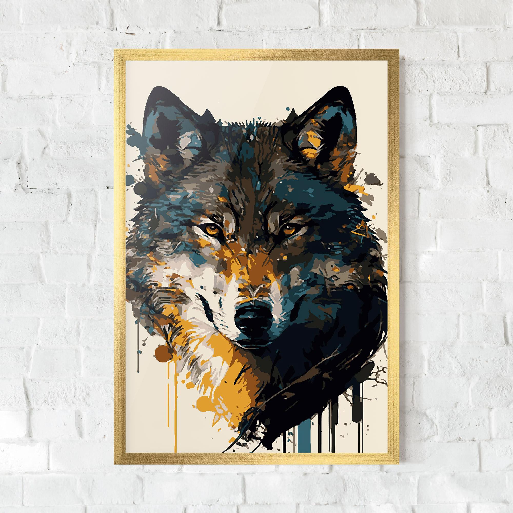 Poster Înrămat Wolf Head Art mockup 0