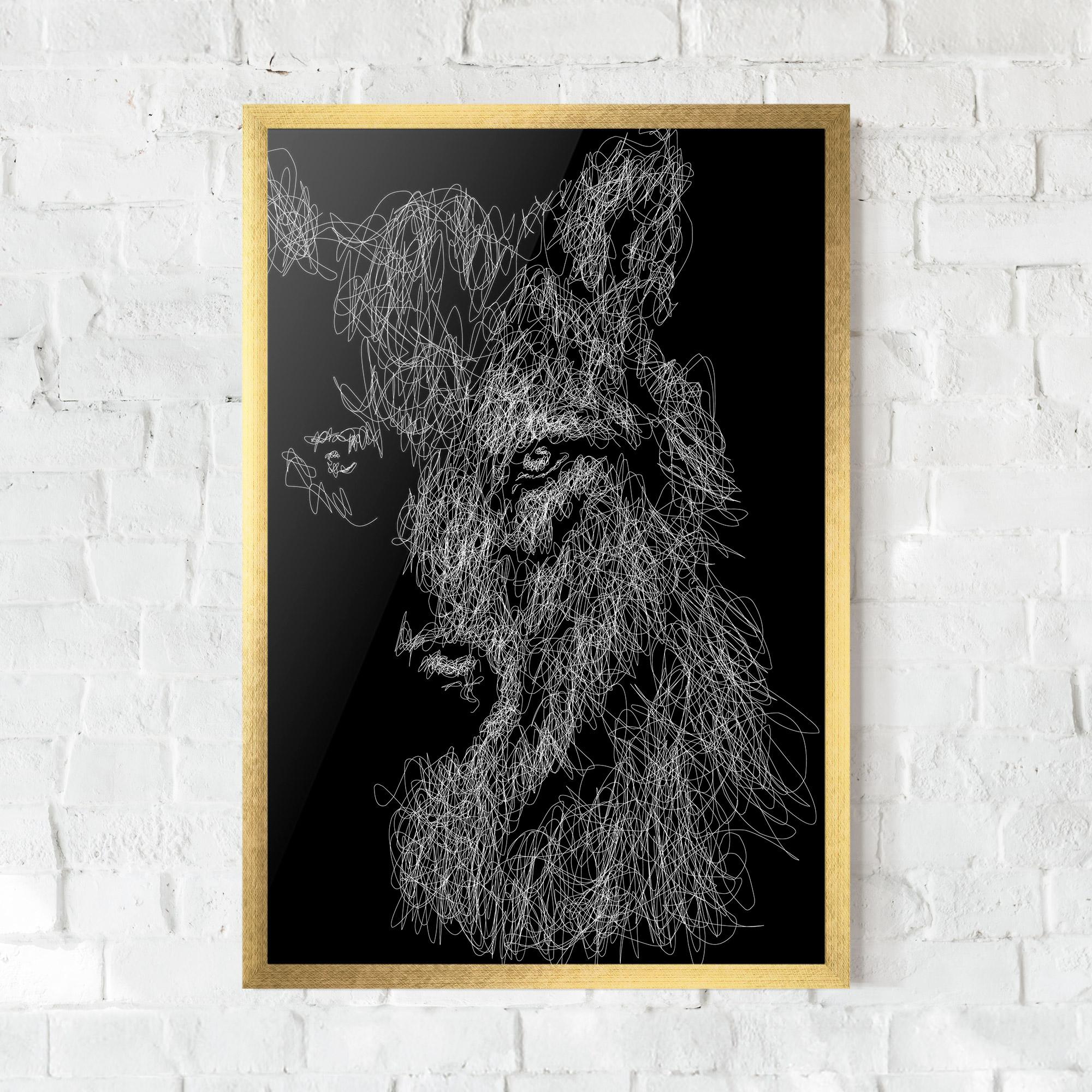 Poster Înrămat Wolf Line mockup 0