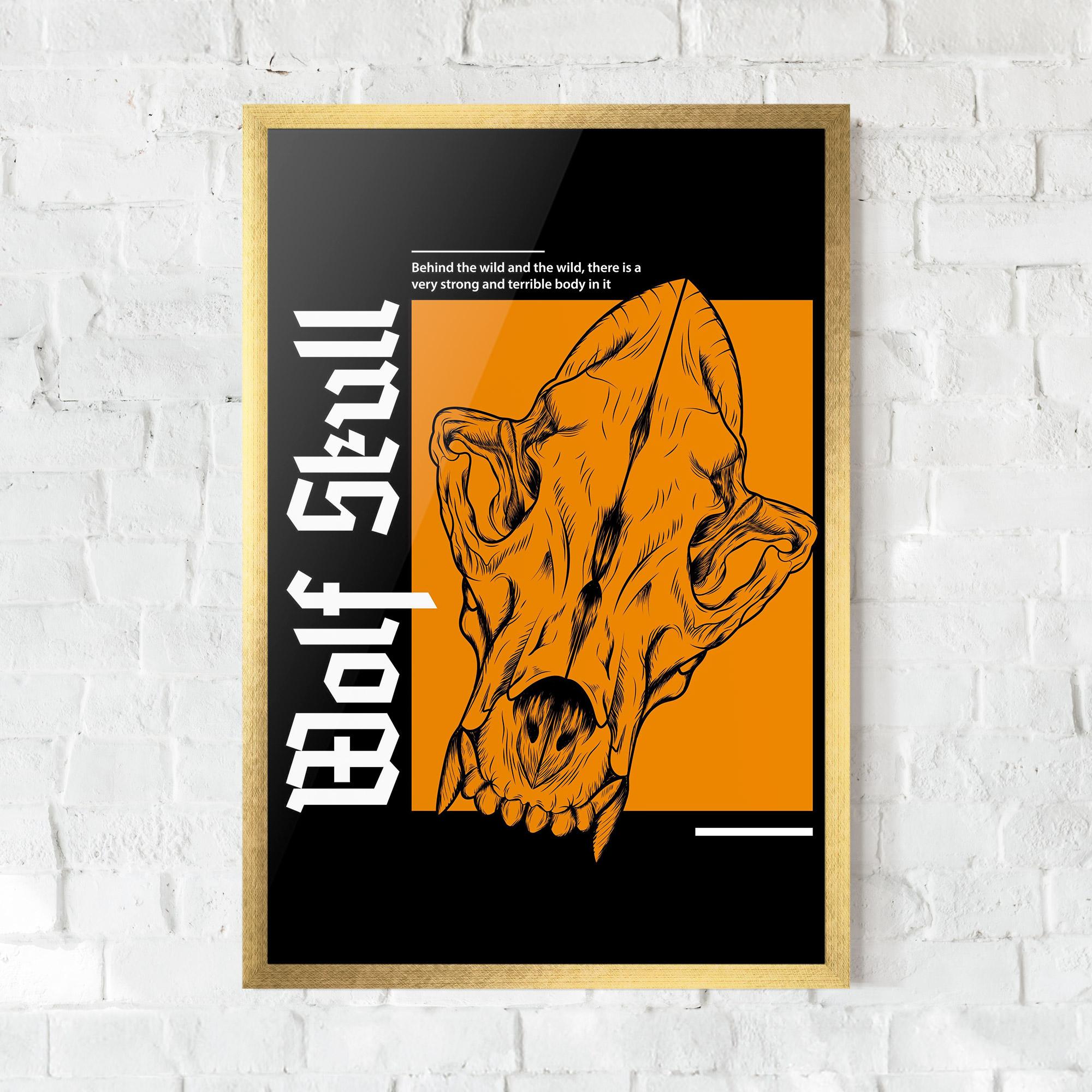 Poster Înrămat Wolf Skull mockup 0