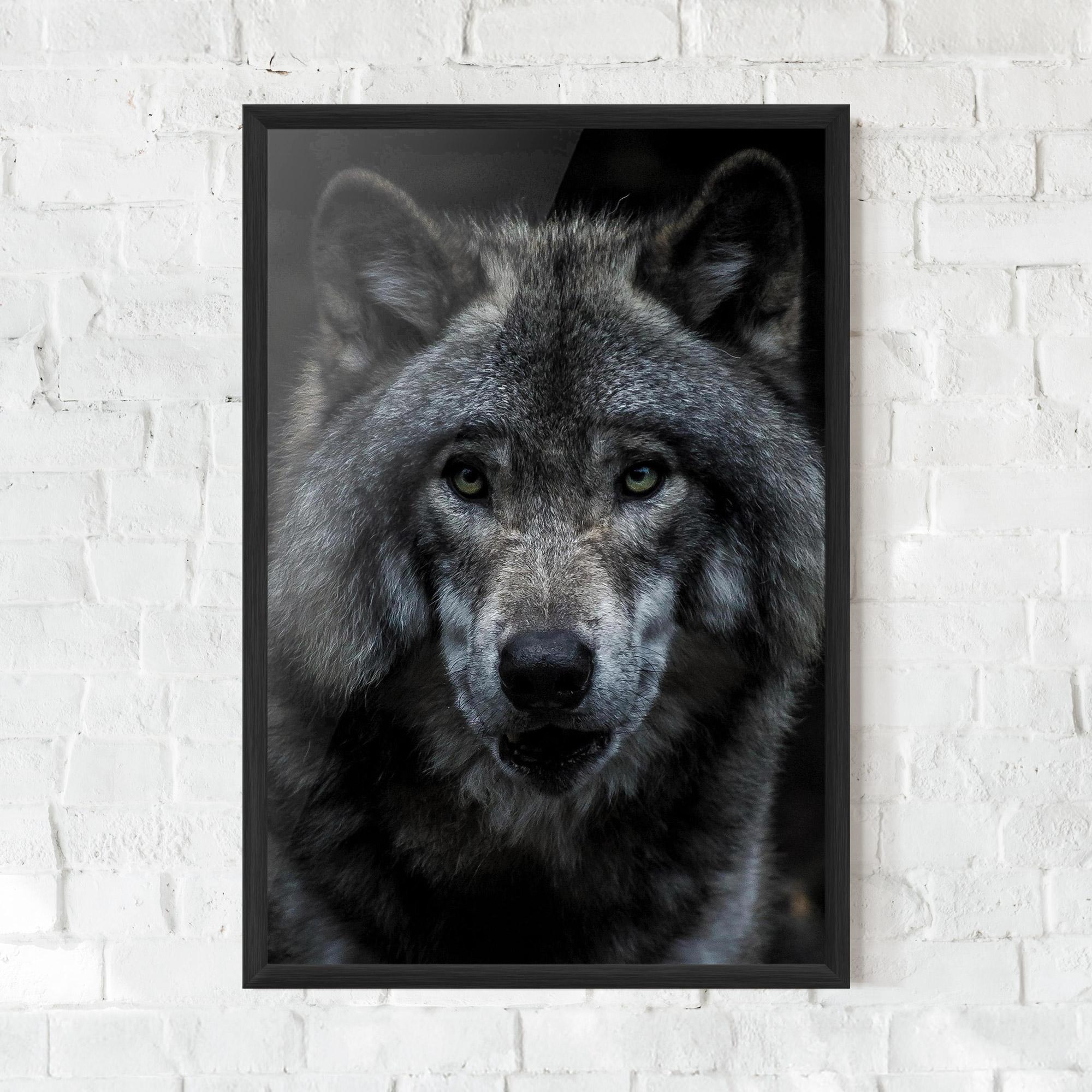 Poster Înrămat Angry Wolf mockup 0