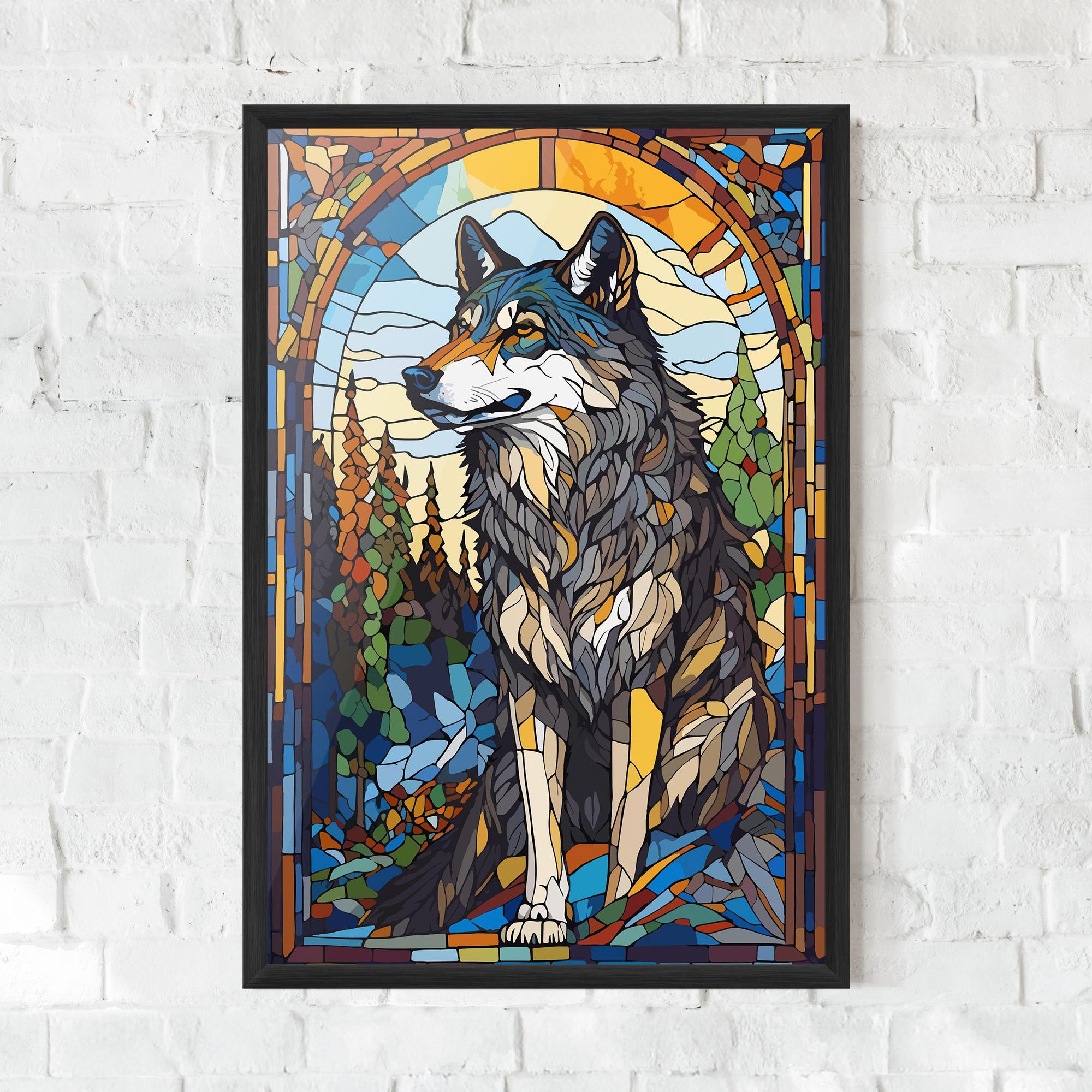 Poster Înrămat Glass Wolf mockup 0