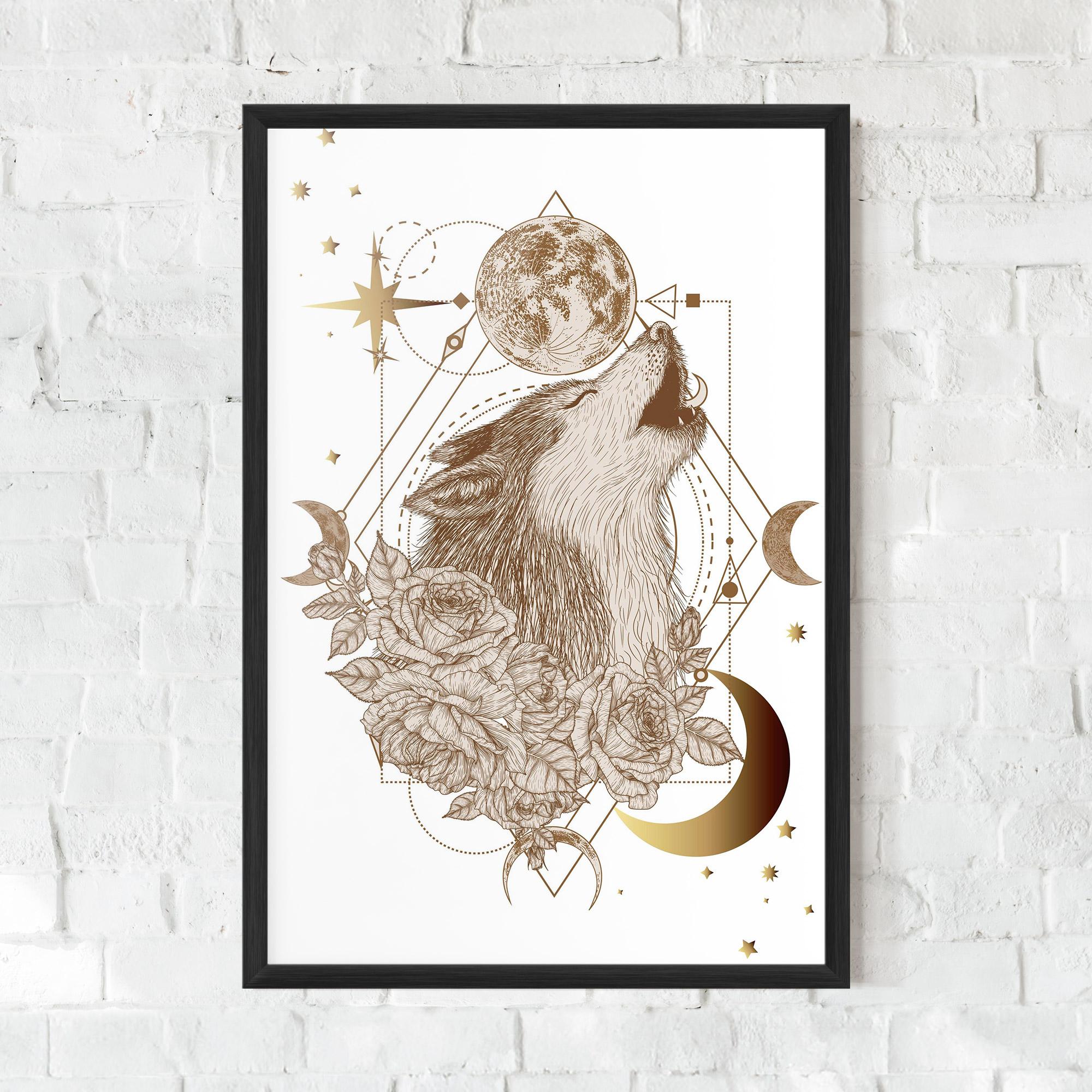 Poster Înrămat Magical Wolf mockup 0