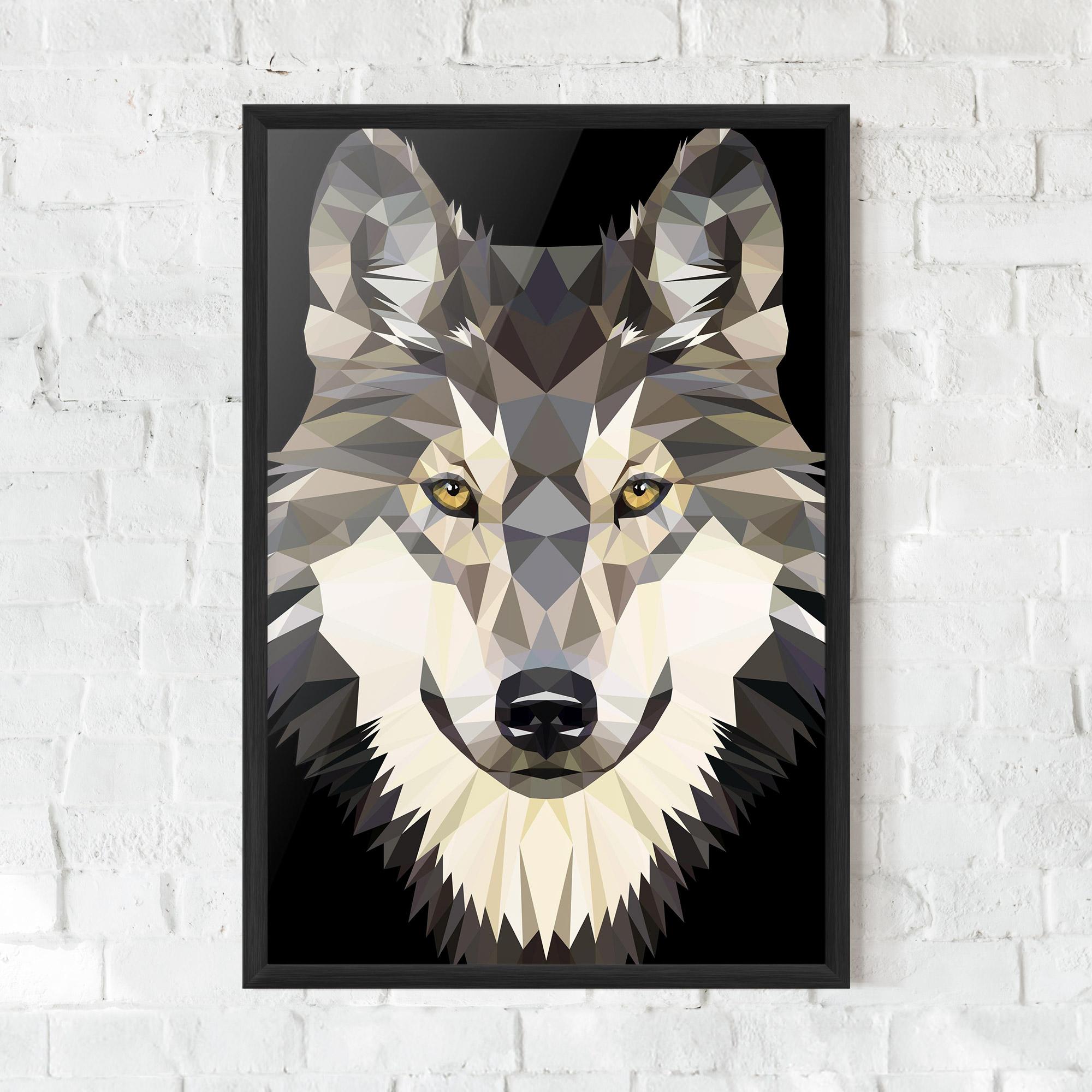 Poster Înrămat Pretty Wolf Head mockup 0